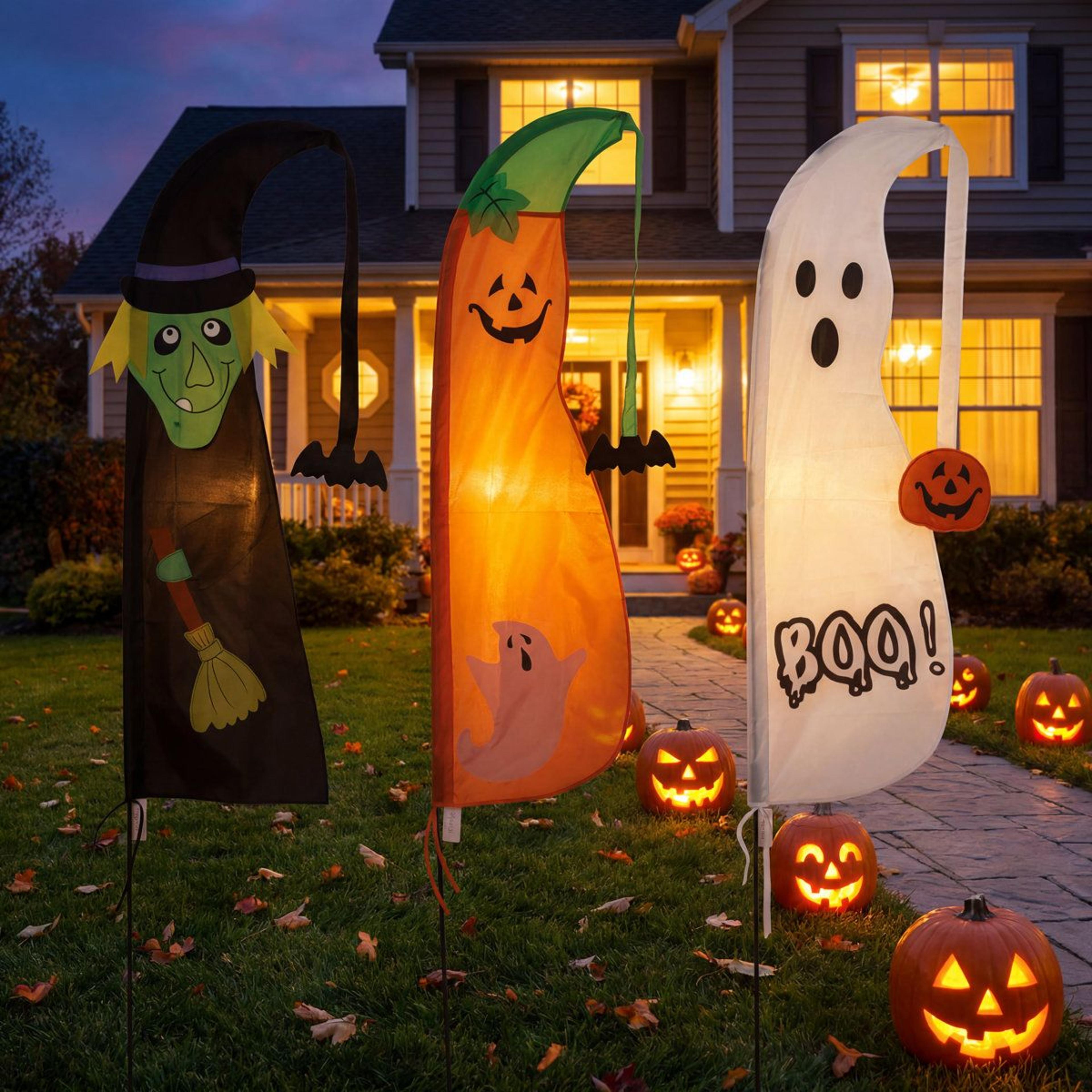 Halloween Garden Flags With Nylon Fabric And Fiberglass Poles 3