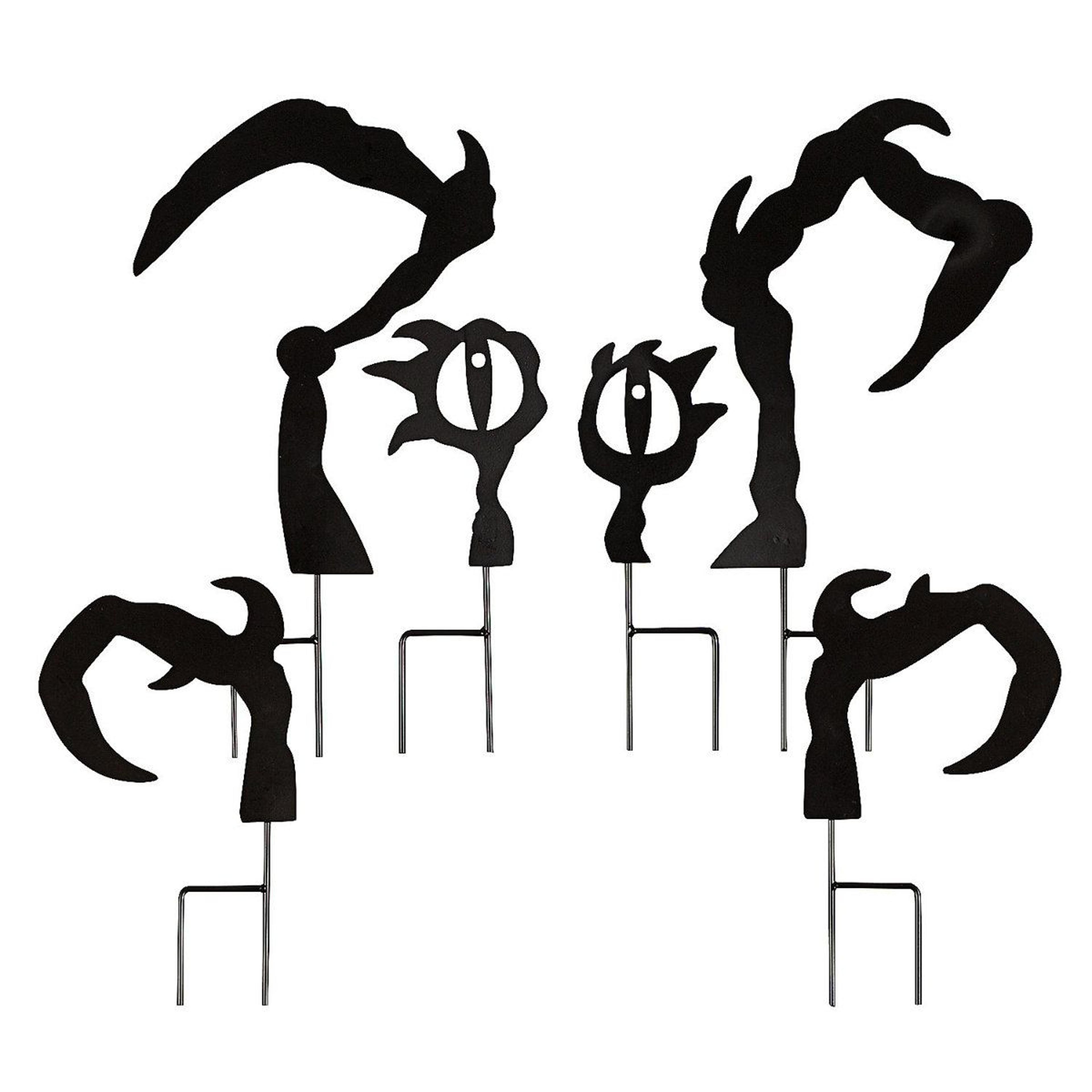 halloween monster silhouette yard stakes outdoor metal decorations