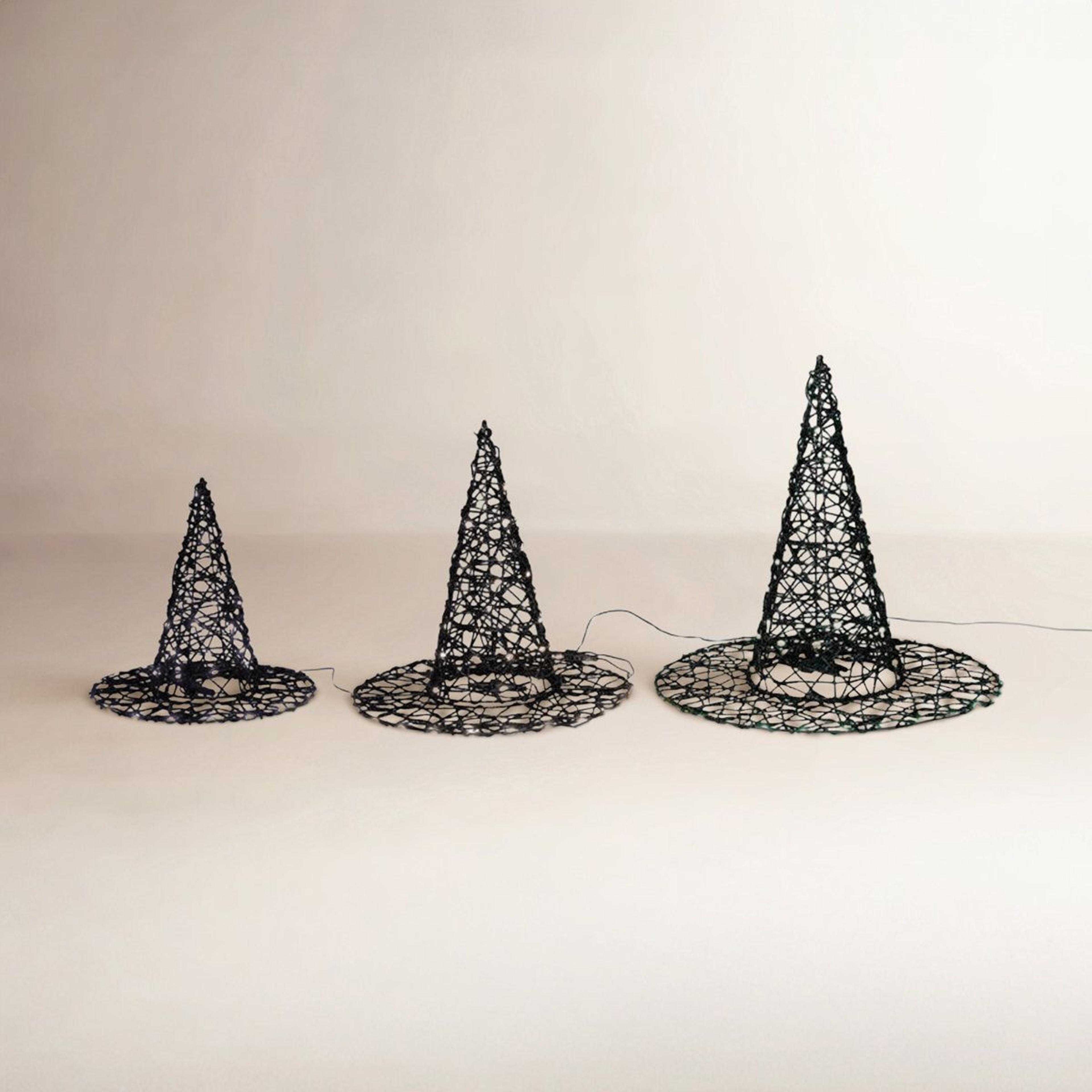 black halloween led witch hat outdoor decorative light