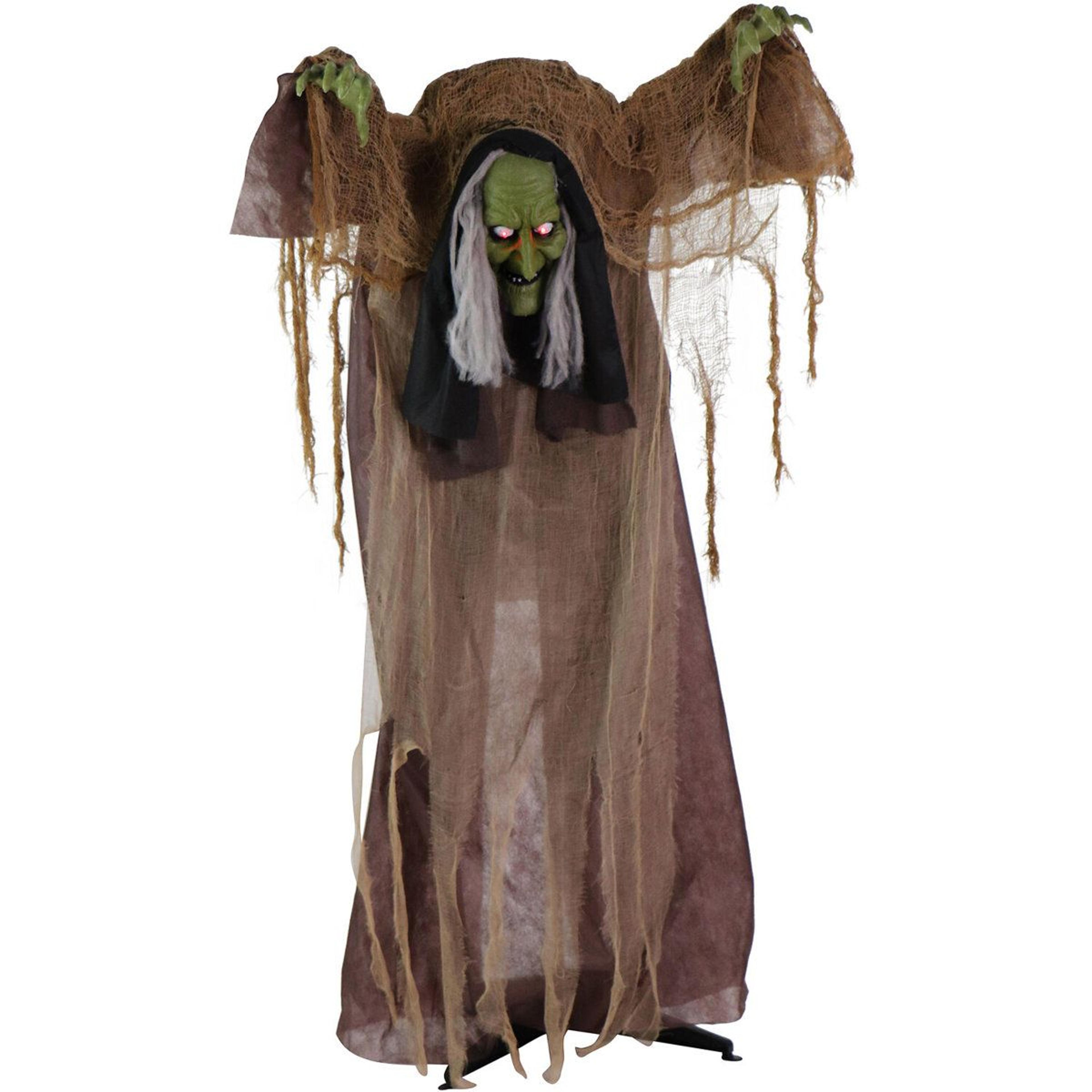 Talking Hunchback Witch Halloween Animatronic With Movement And LED Lights 4