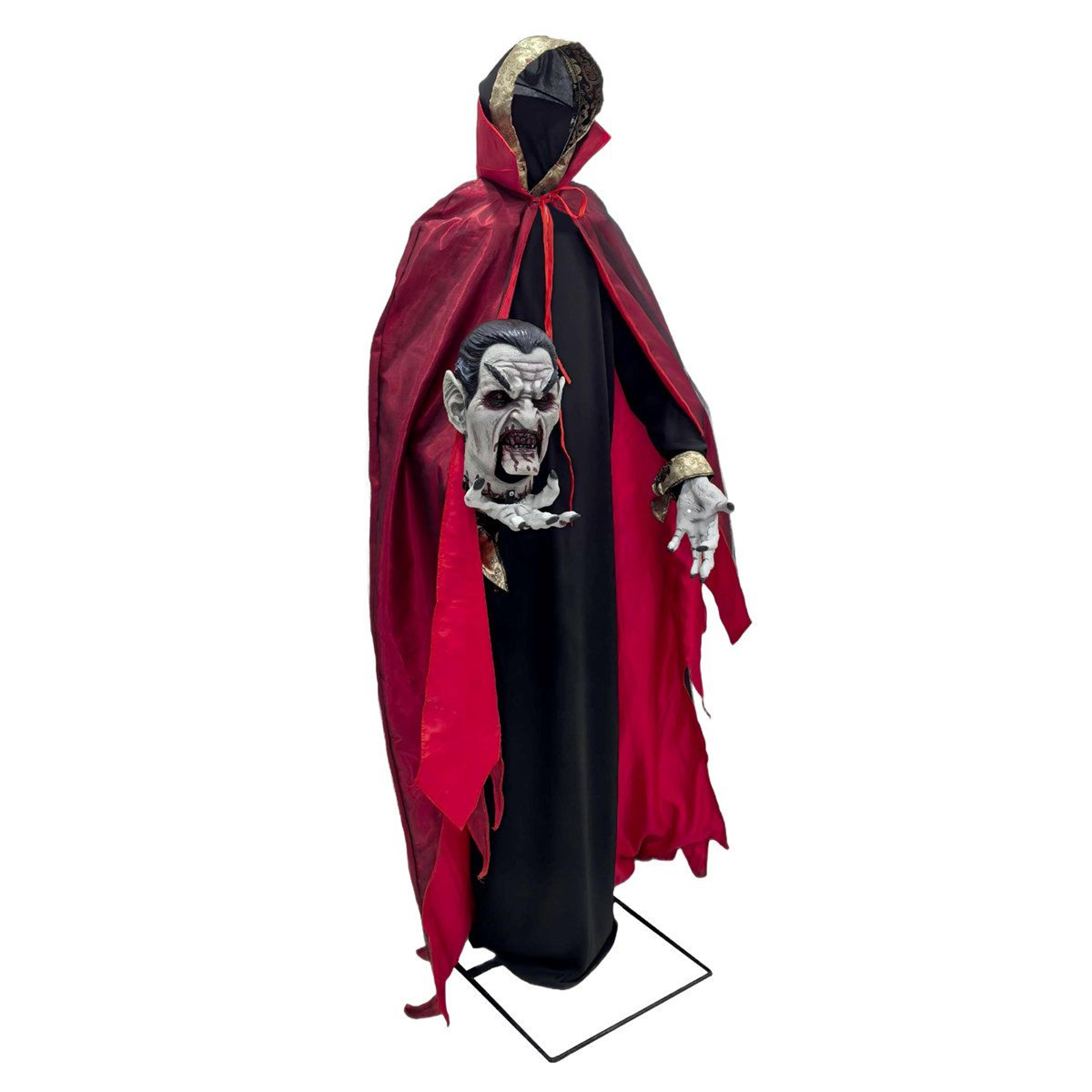 Decapitated Vampire Halloween Animatronic With Red LED Eyes 4