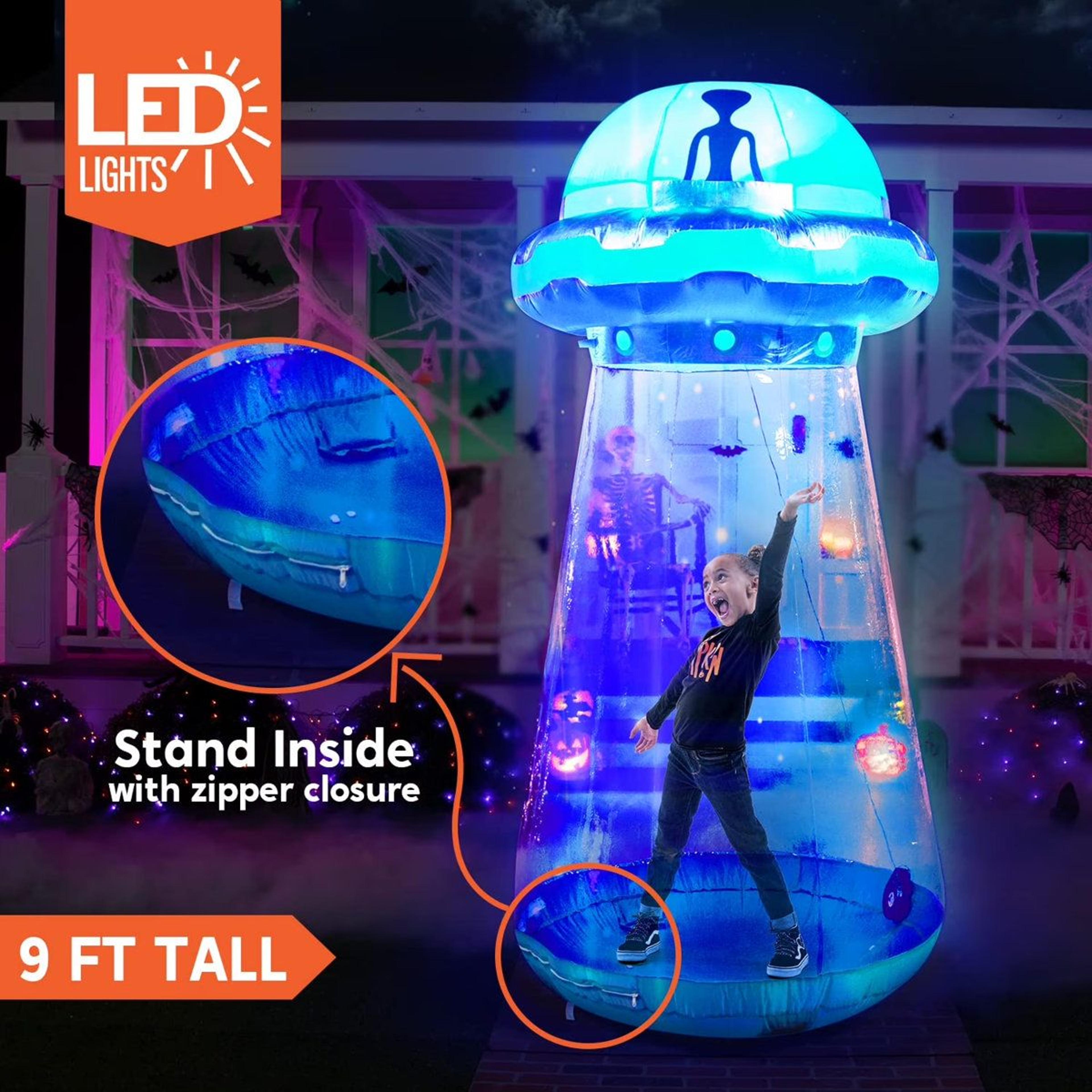 LED Lighted UFO Inflatable Decoration Multicolor Plug In Display 2