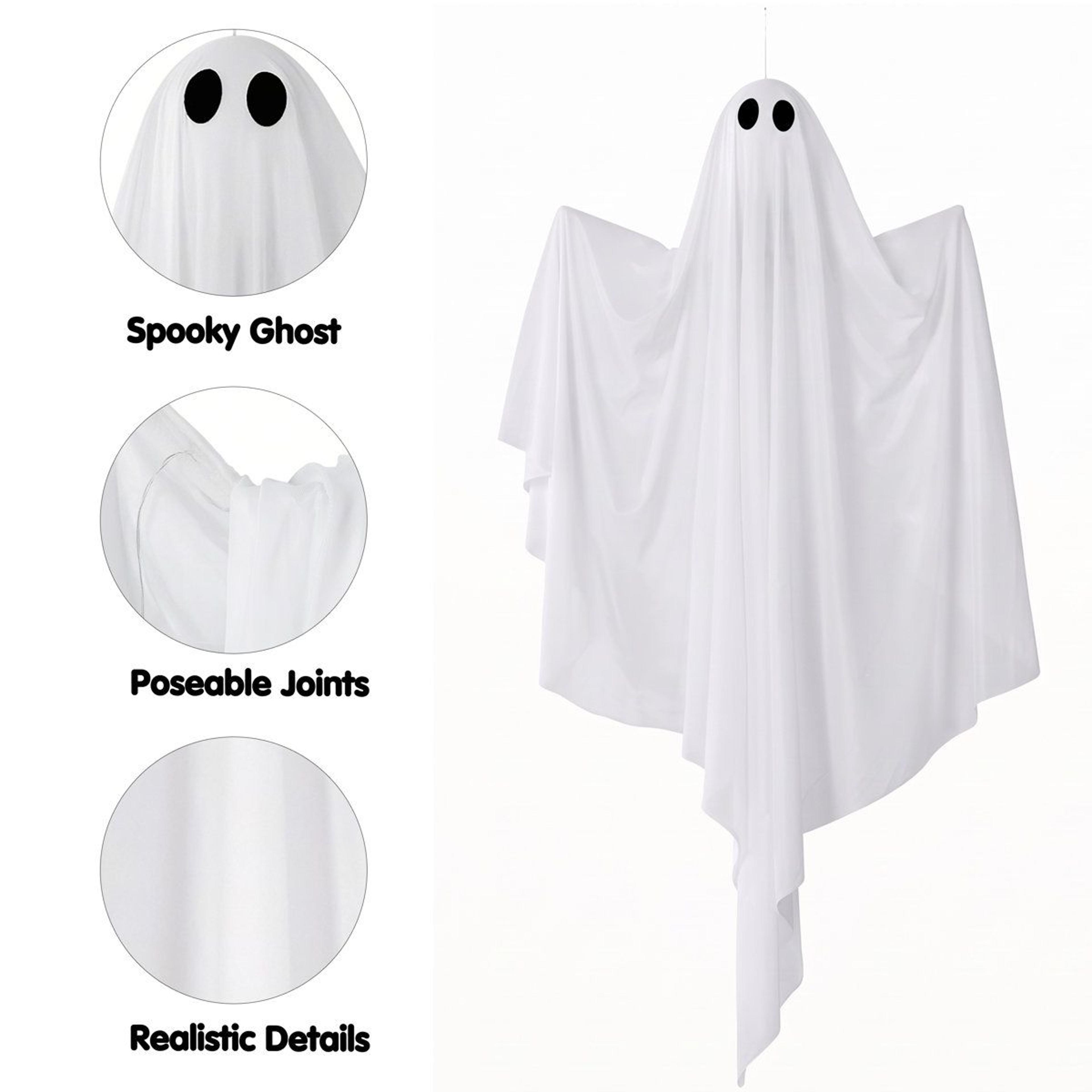 Halloween Hanging White Ghost Decorations With White Light 2