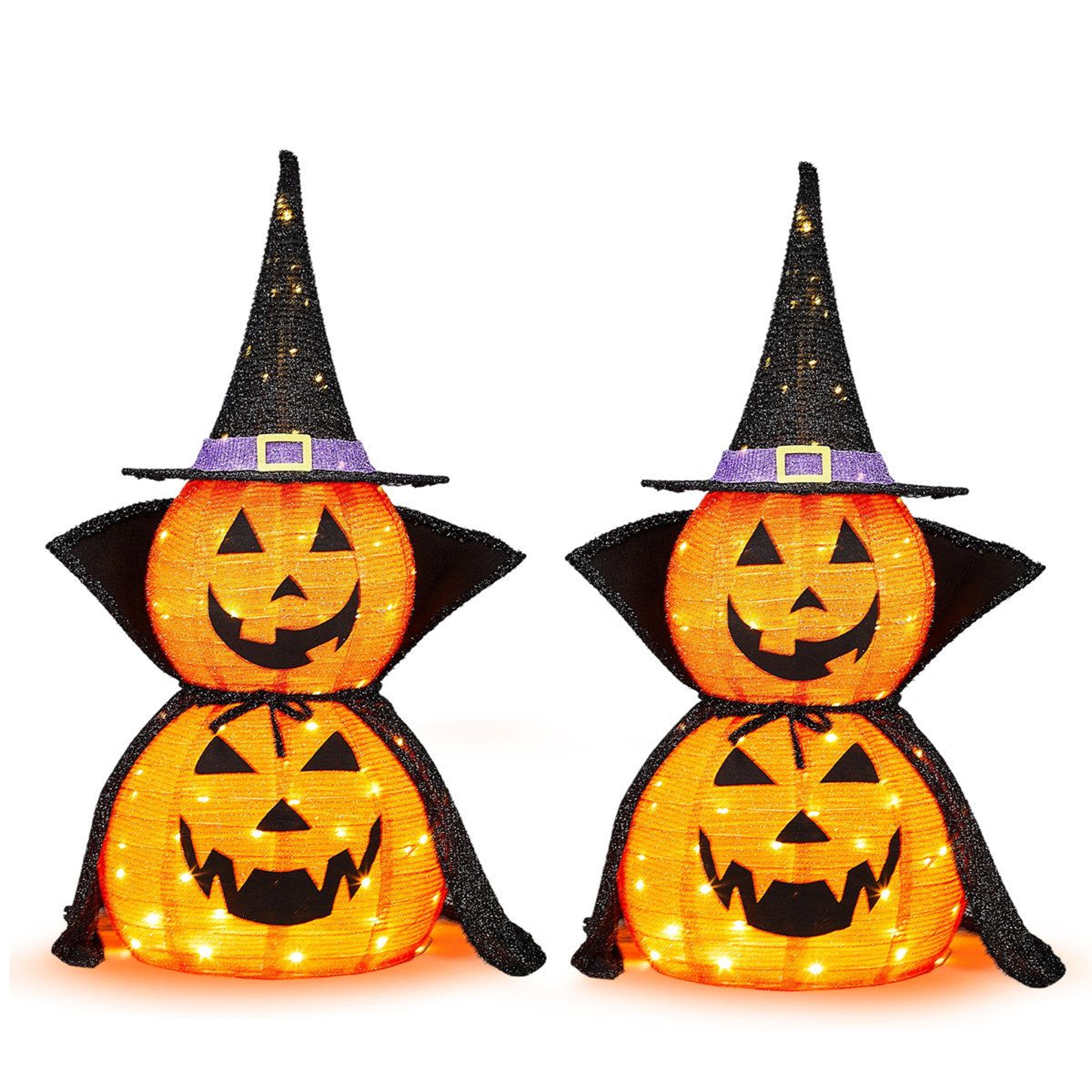 lighted collapsible halloween pumpkin decoration with warm white led lights