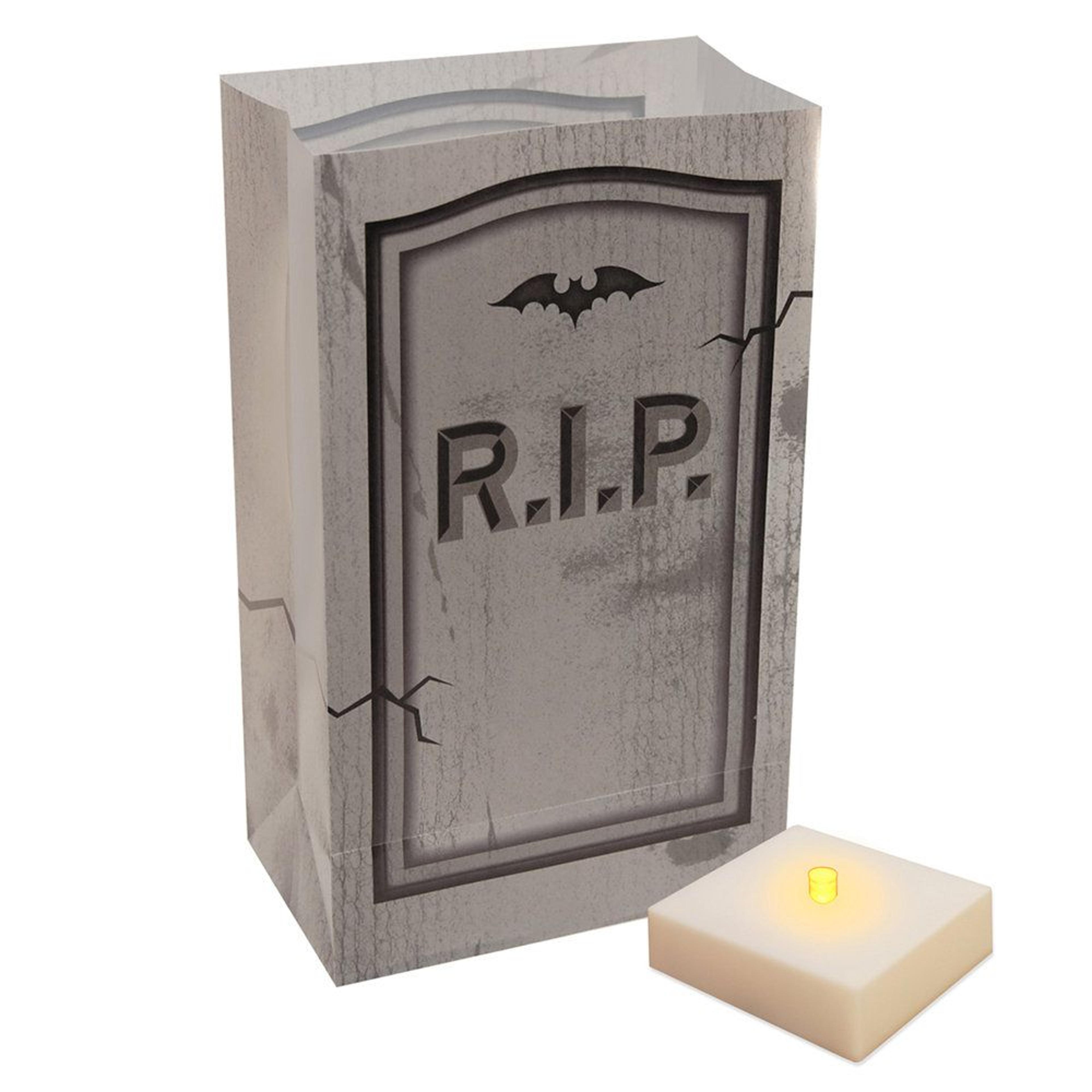 Halloween Tombstone Luminaria Pathway Lights Battery Operated 1