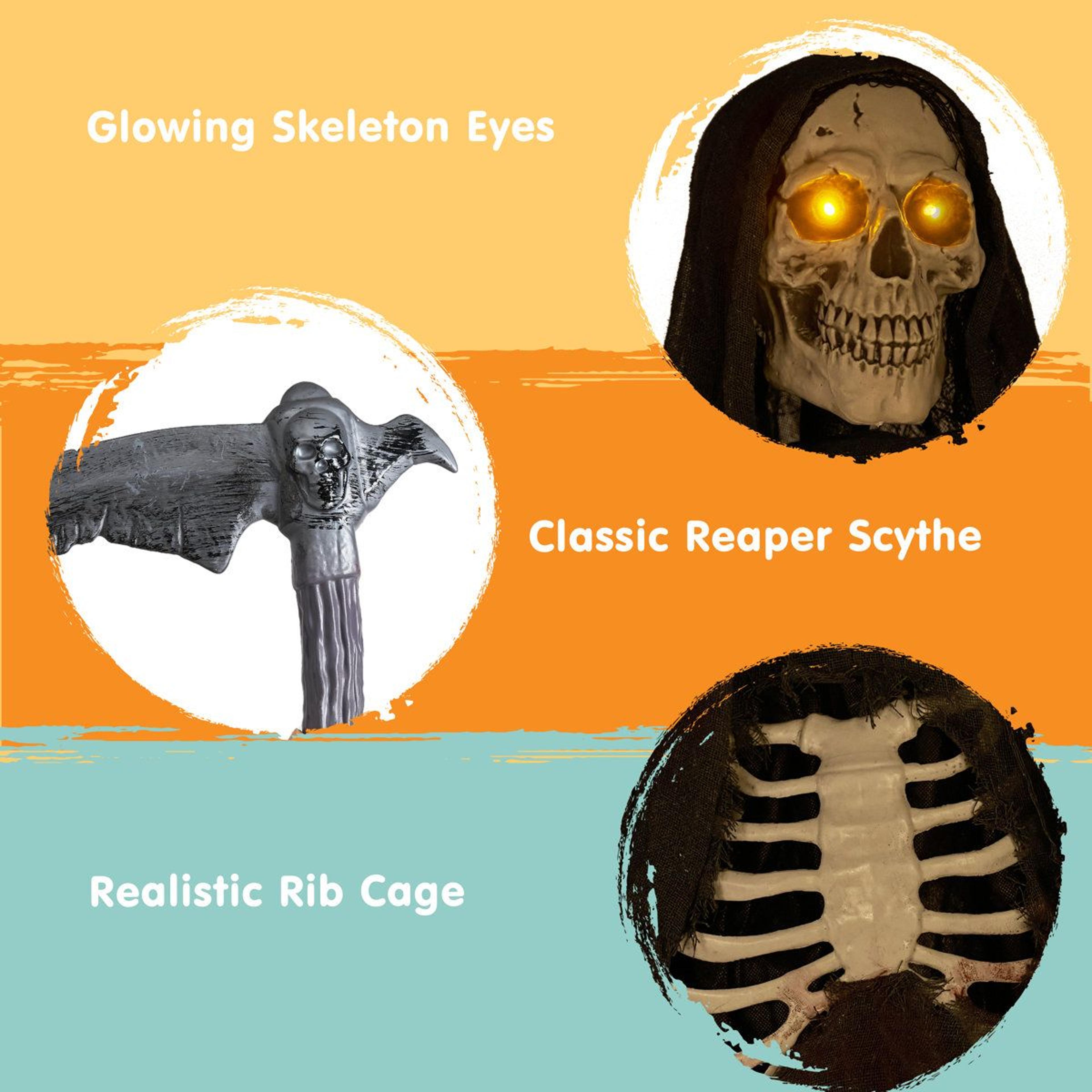 Animated Flying Grim Reaper Halloween Decoration With Sickle Battery Powered 1