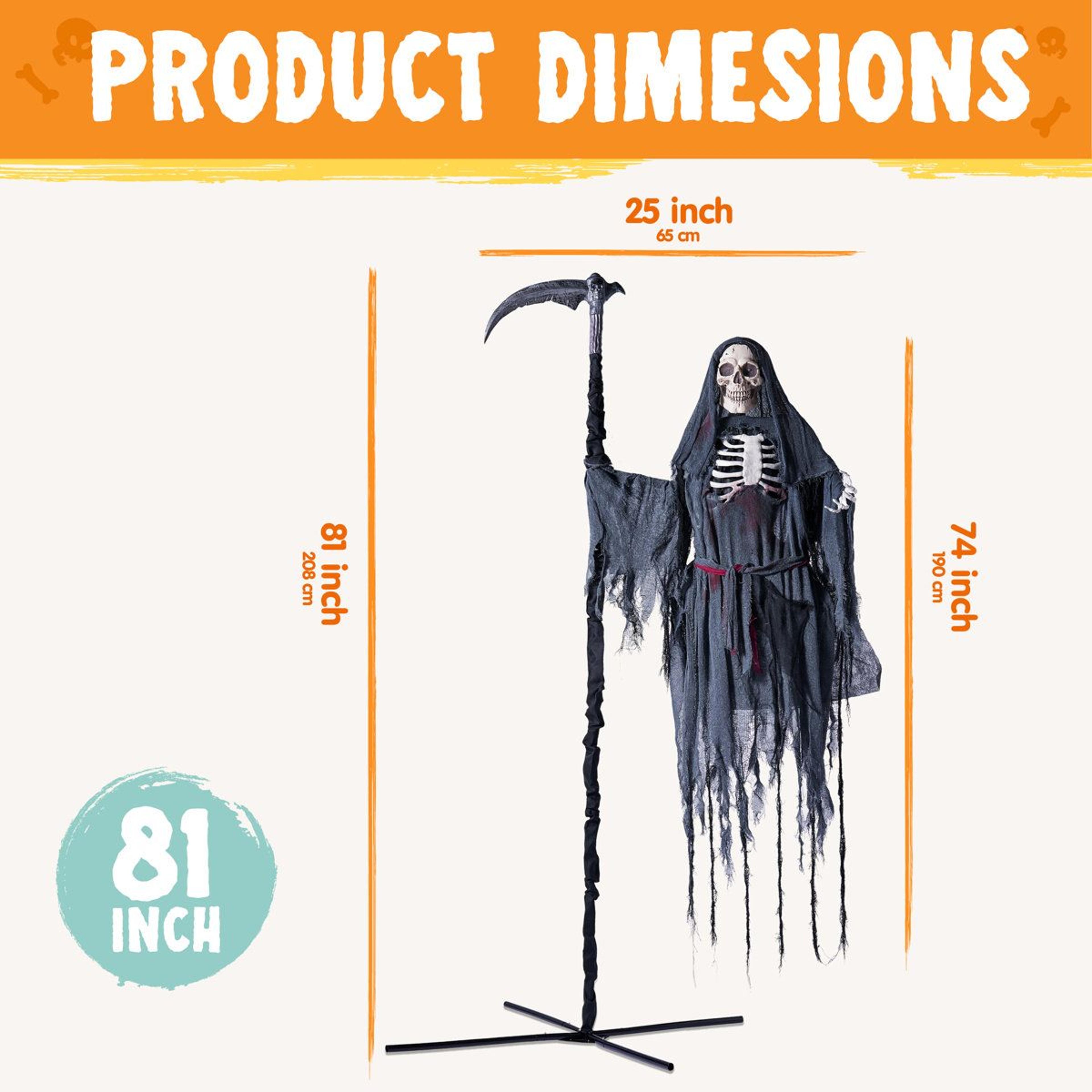 Animated Flying Grim Reaper Halloween Decoration With Sickle Battery Powered 2