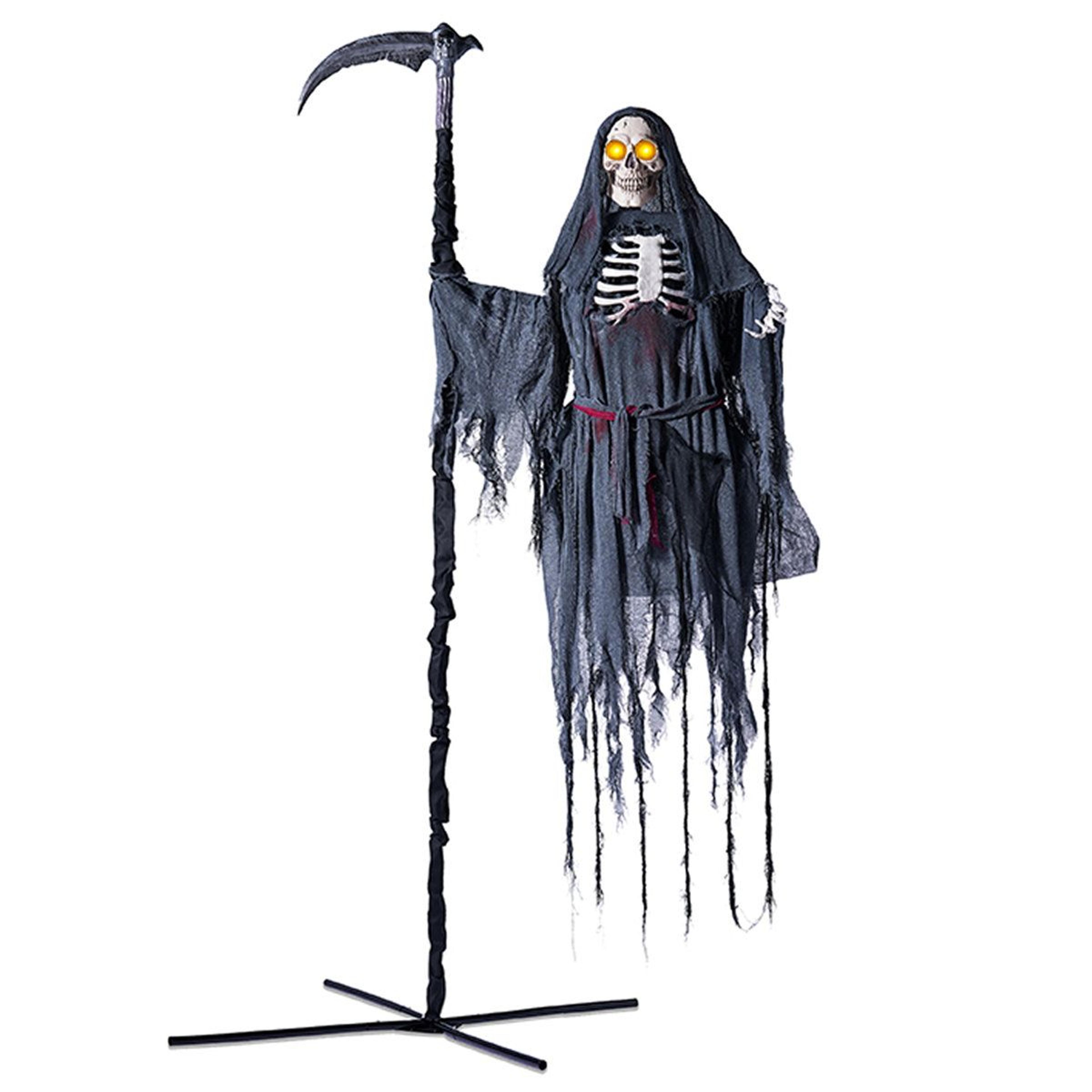 Animated Flying Grim Reaper Halloween Decoration With Sickle Battery Powered 4