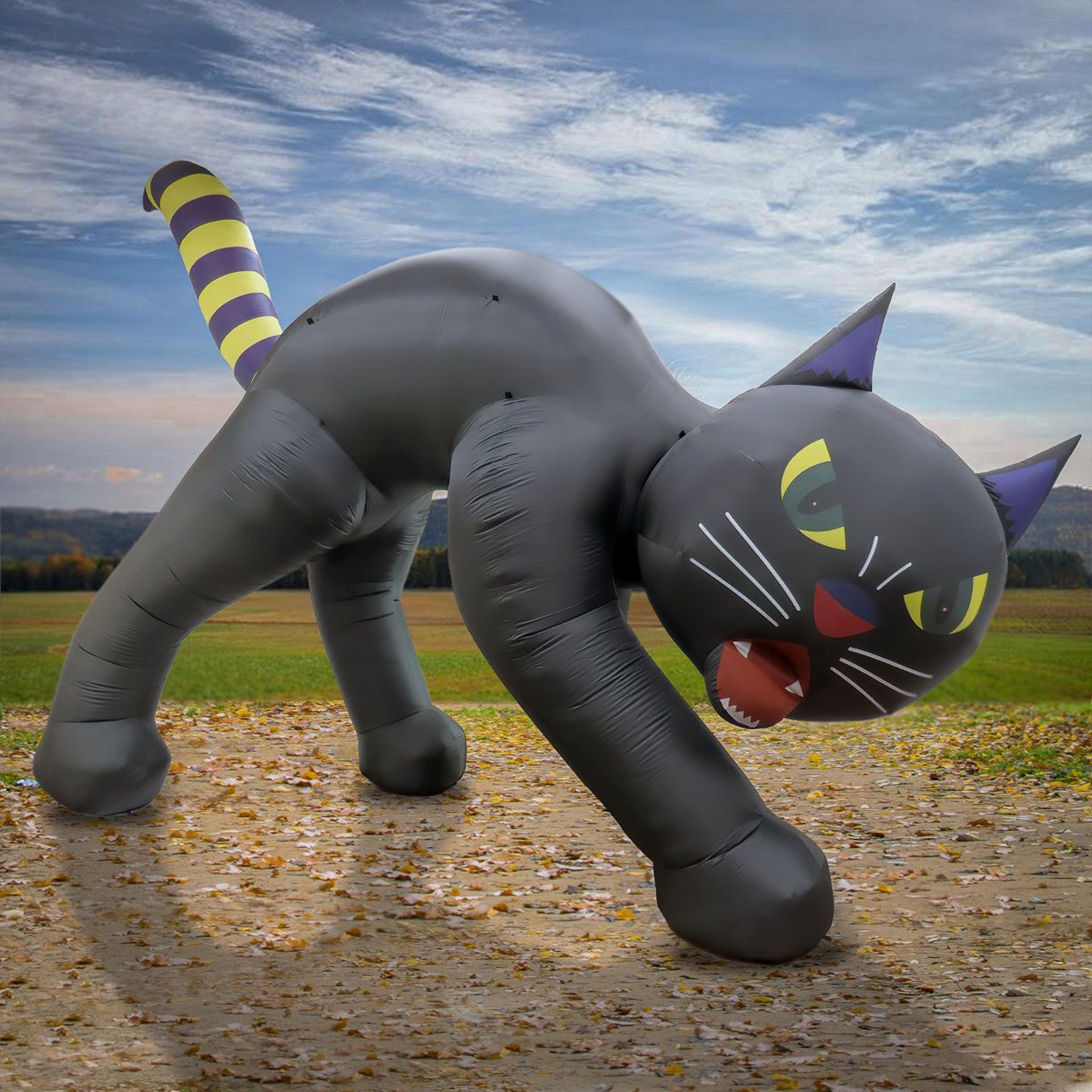 Inflatable Halloween Black Cat With LED Lights For Outdoor Decoration 3