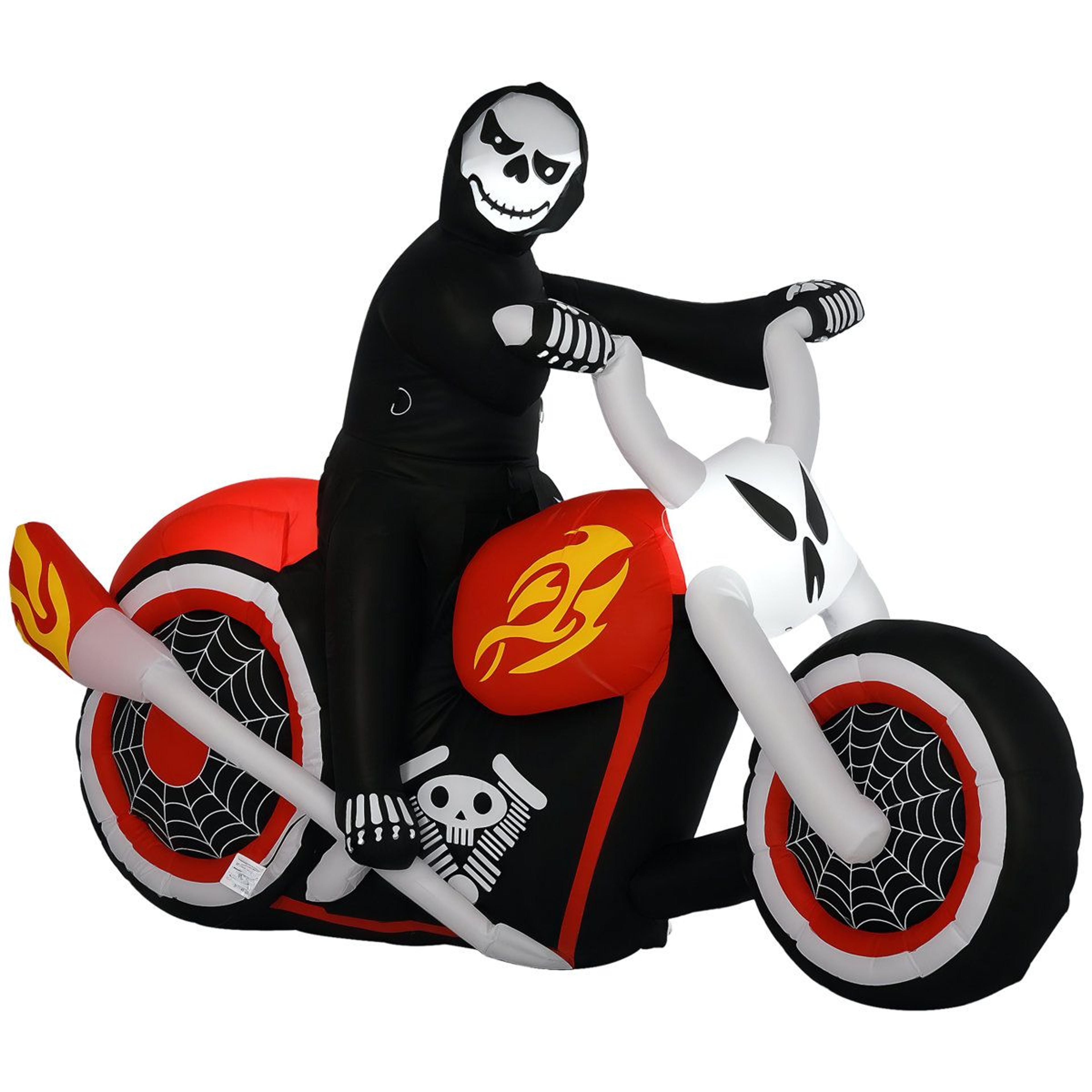 halloween inflatable skeleton decoration with led lights weather resistant polyester