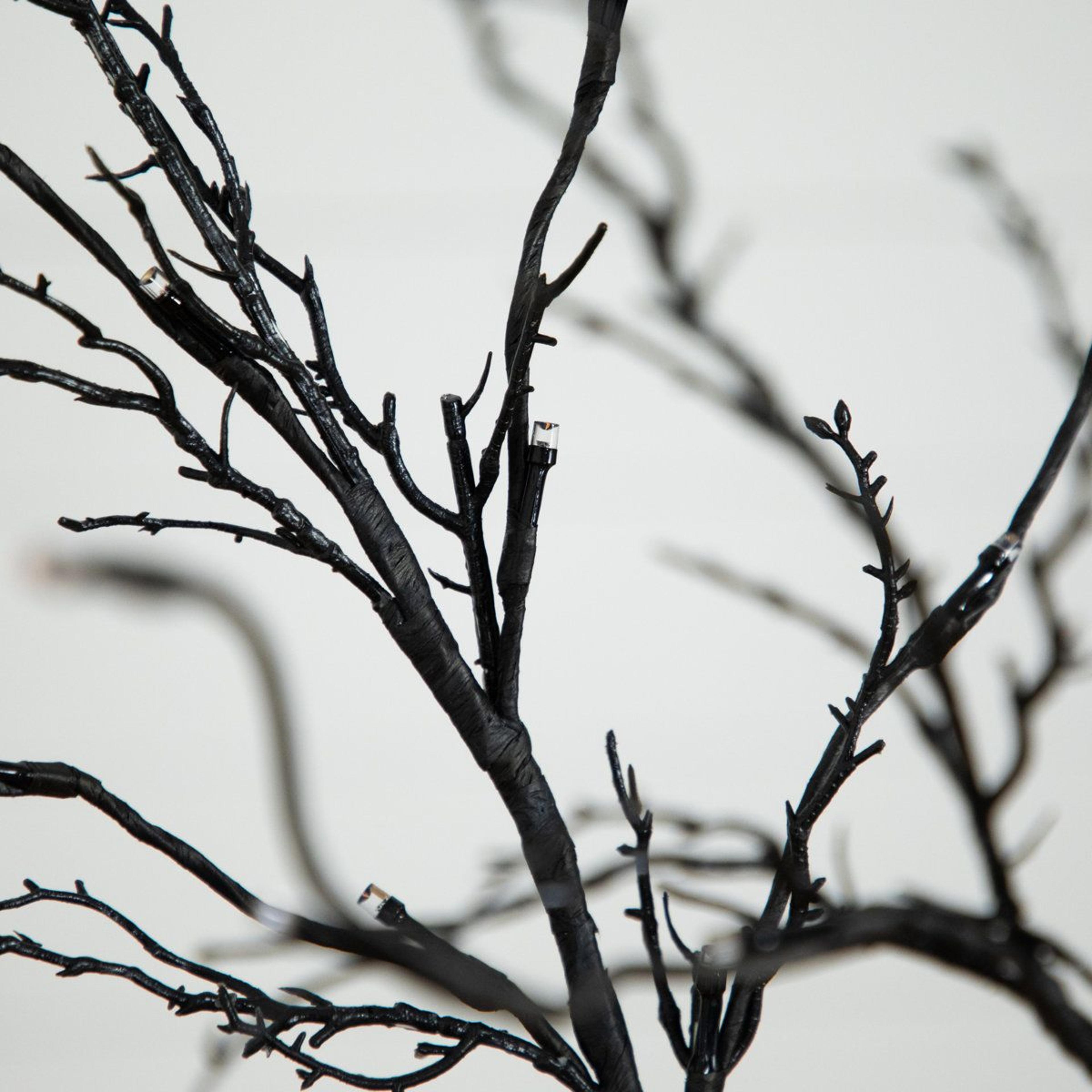 Pre Lit Black Halloween Twig Tree With Orange And Purple LED Lights 2
