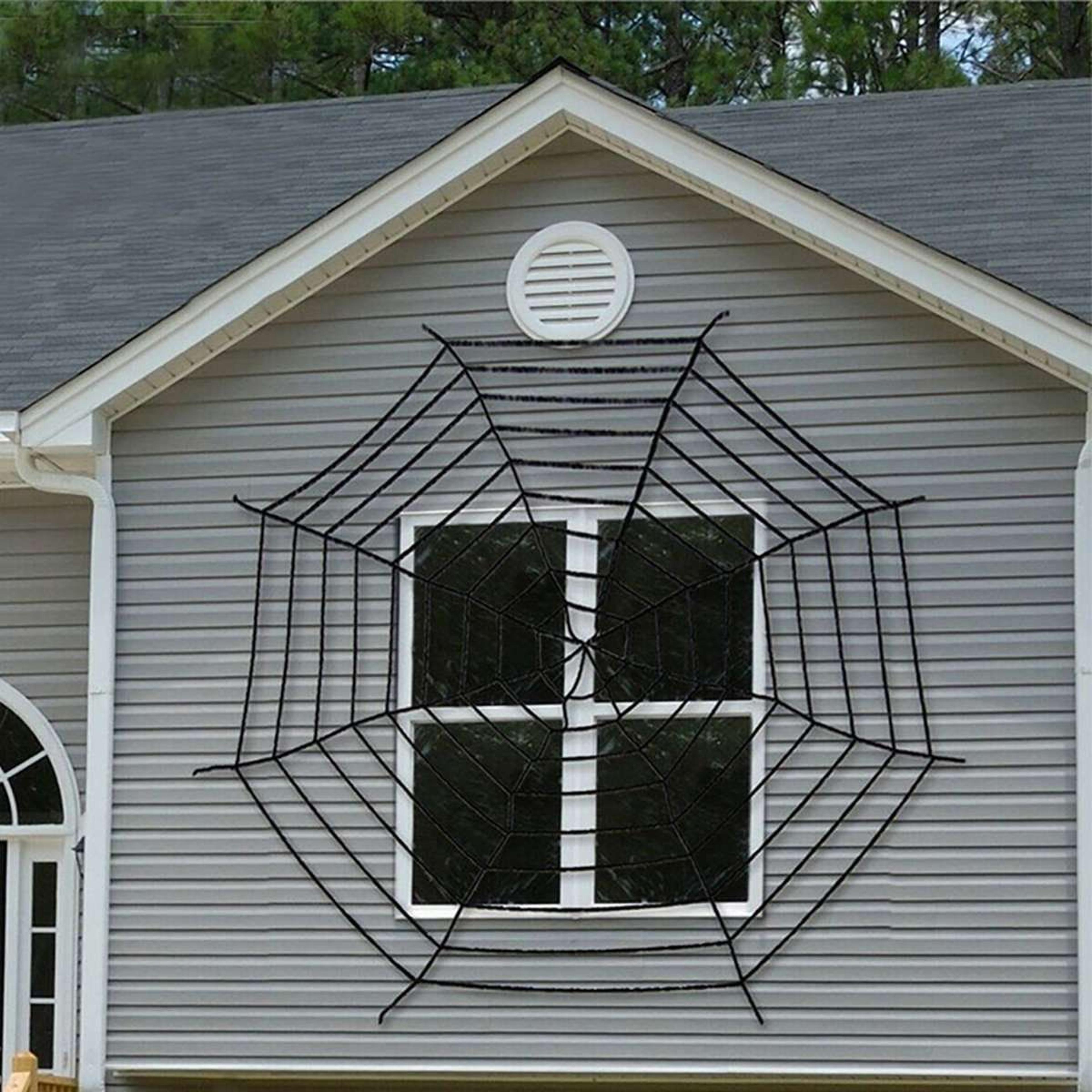 Giant Furry Halloween Spider With Web Set For Indoor And Outdoor Decorations 1