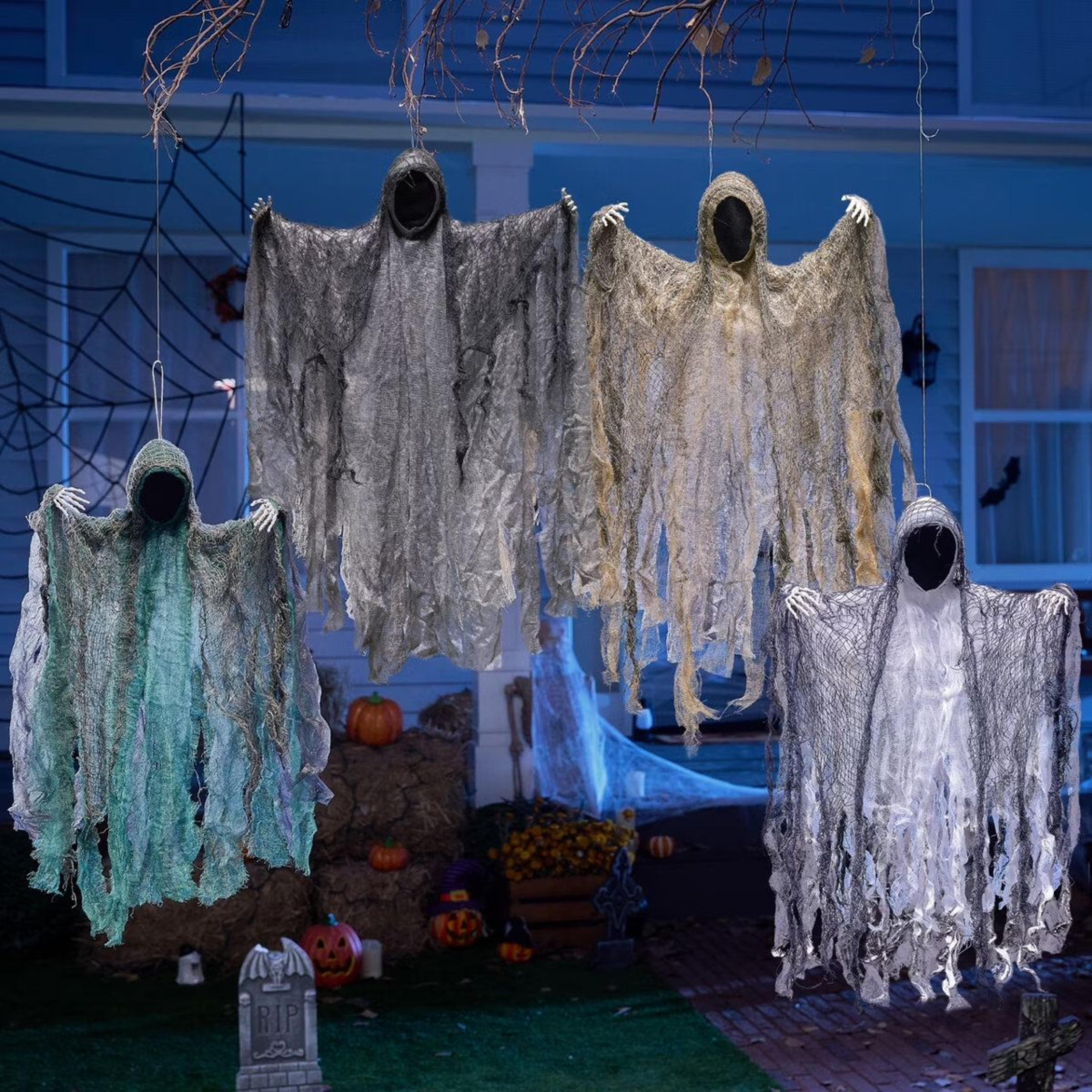 Halloween Hanging Faceless Ghost Decorations Multicolor Set 3