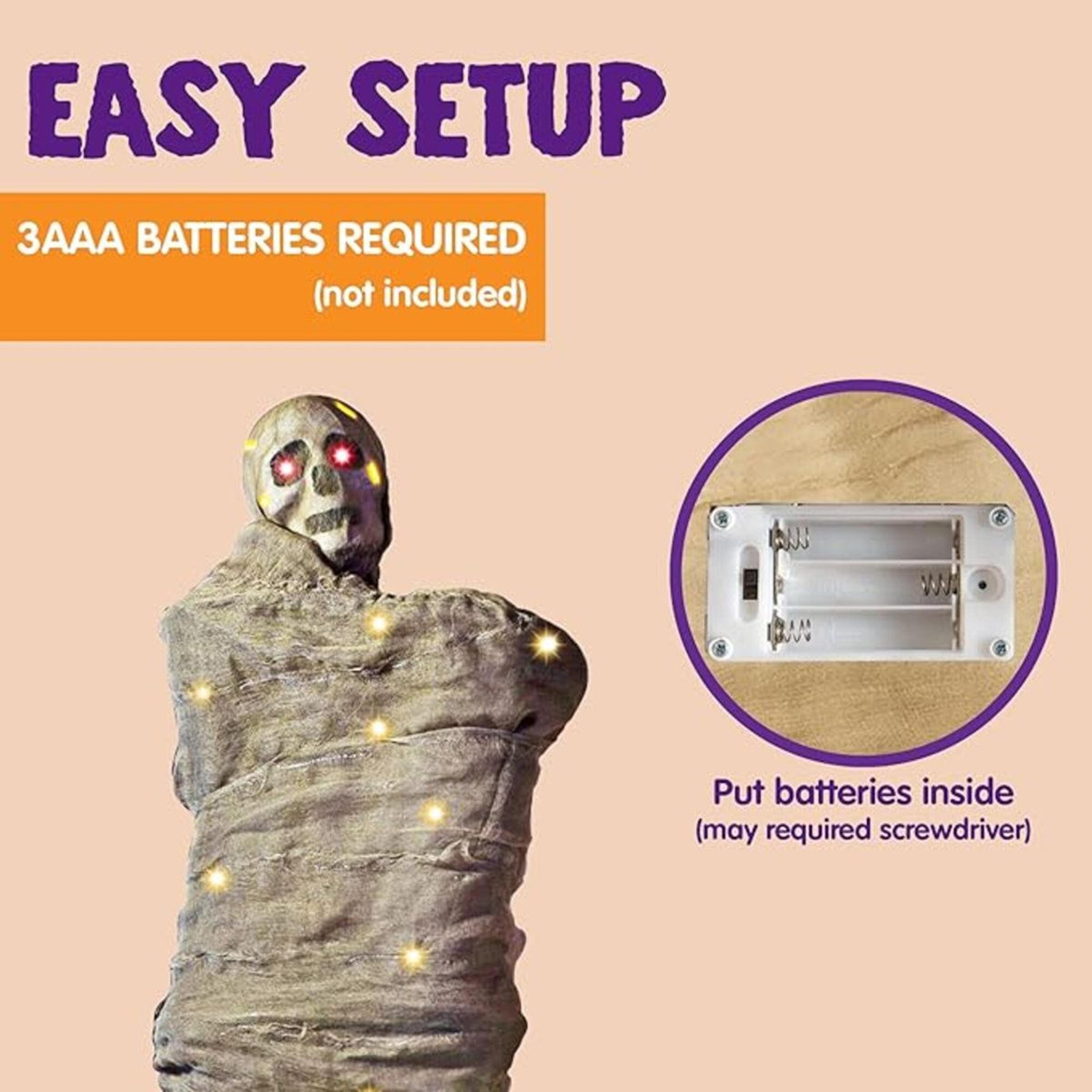 Halloween Hanging Cocoon Corpse Decoration With Spooky Sound And LED Eyes 3