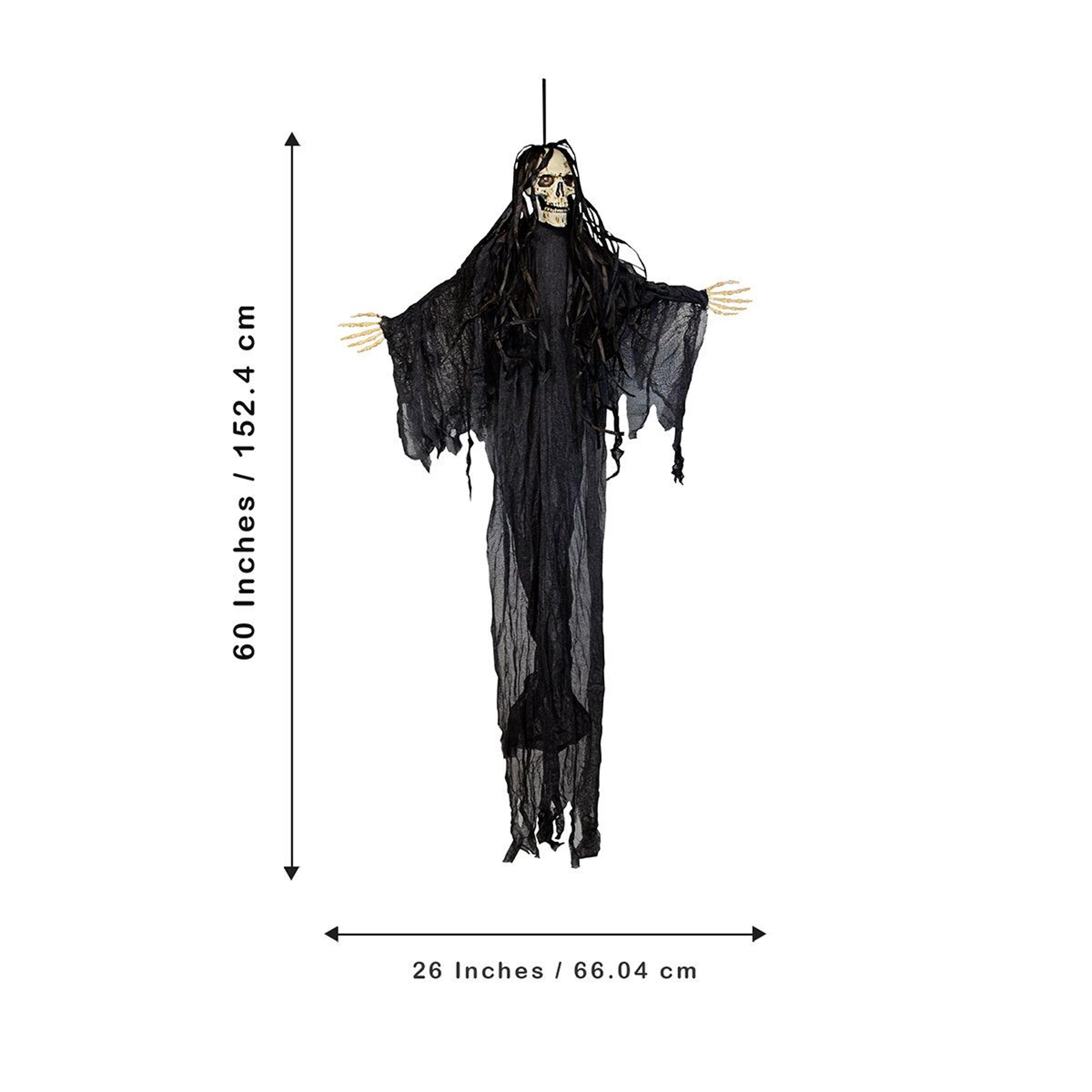 Scary Grim Reaper Light Up Animated Skeleton Ghost Outdoor Halloween Decorations 2