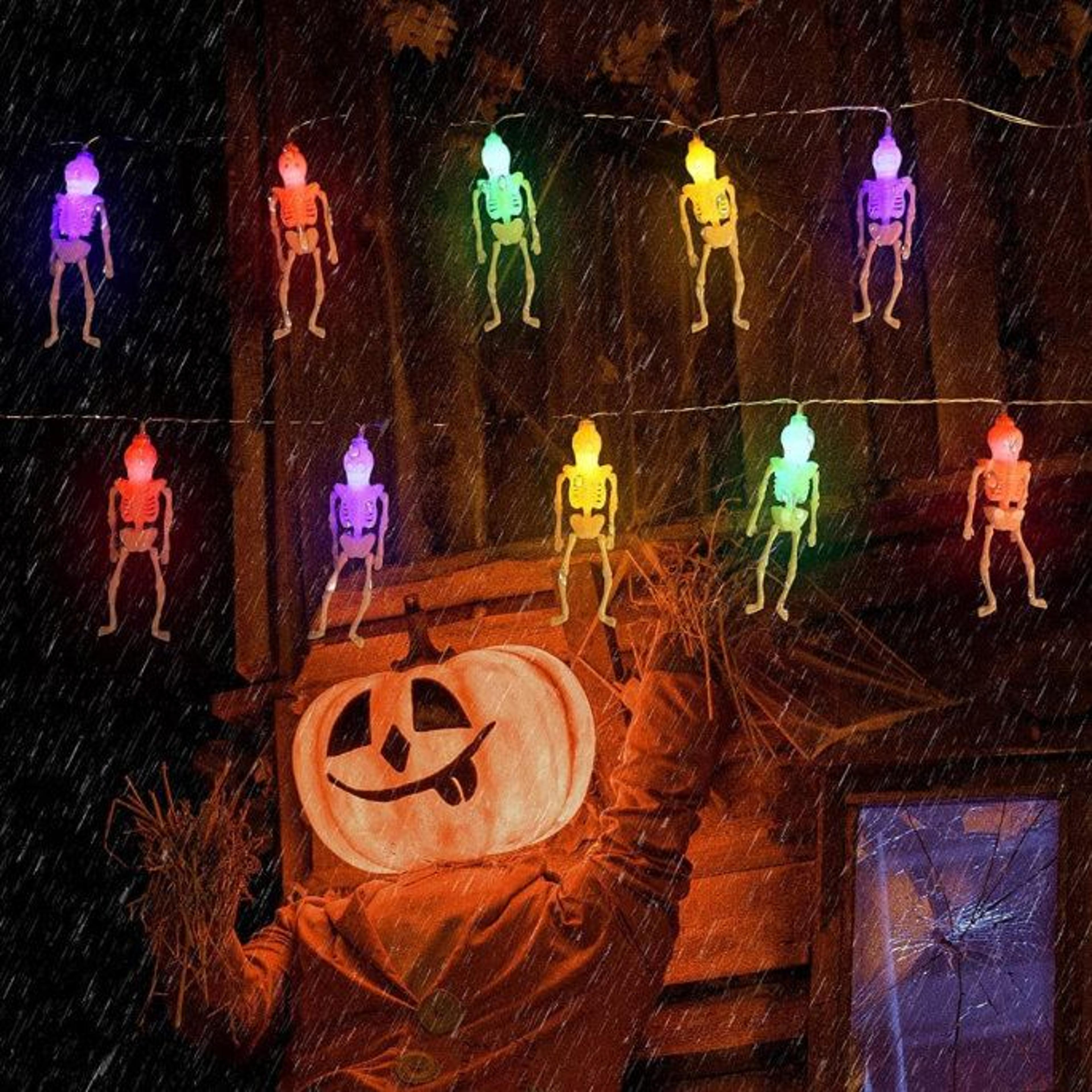 Halloween Skeleton Skull String Lights Battery Operated LED Decorations 1