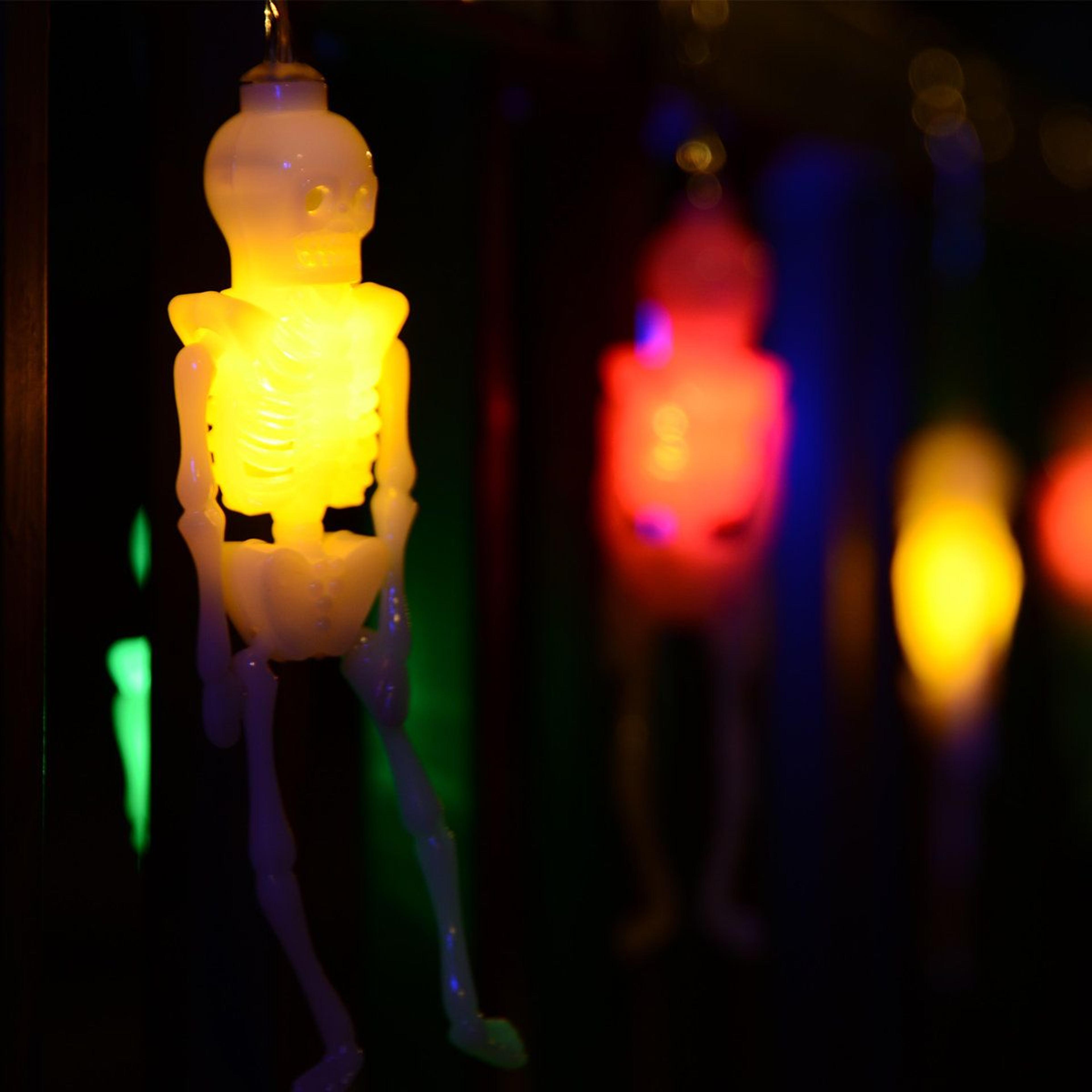 Halloween Skeleton Skull String Lights Battery Operated LED Decorations 5