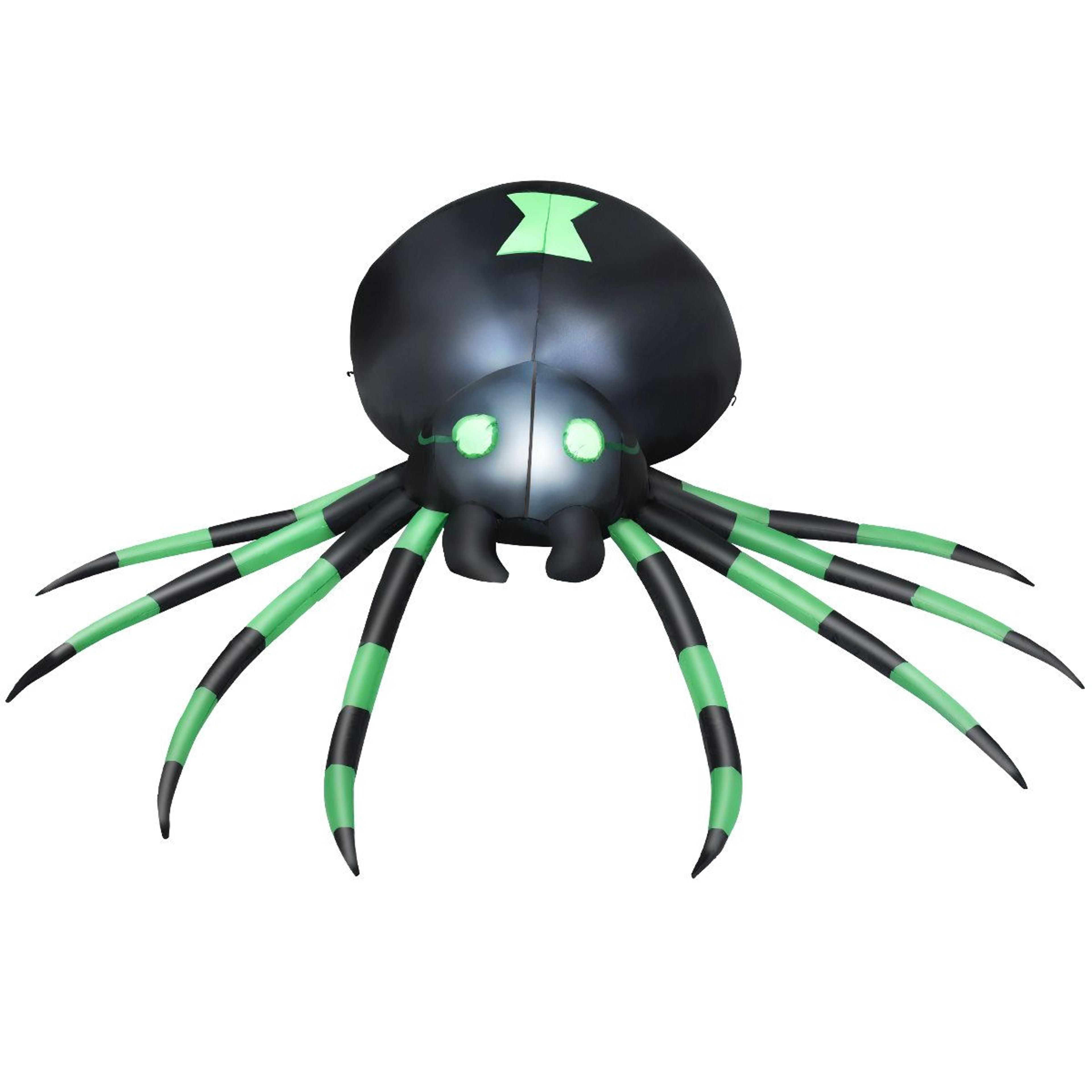 Halloween Inflatable Spider Decoration With LED Lights And Stakes 2