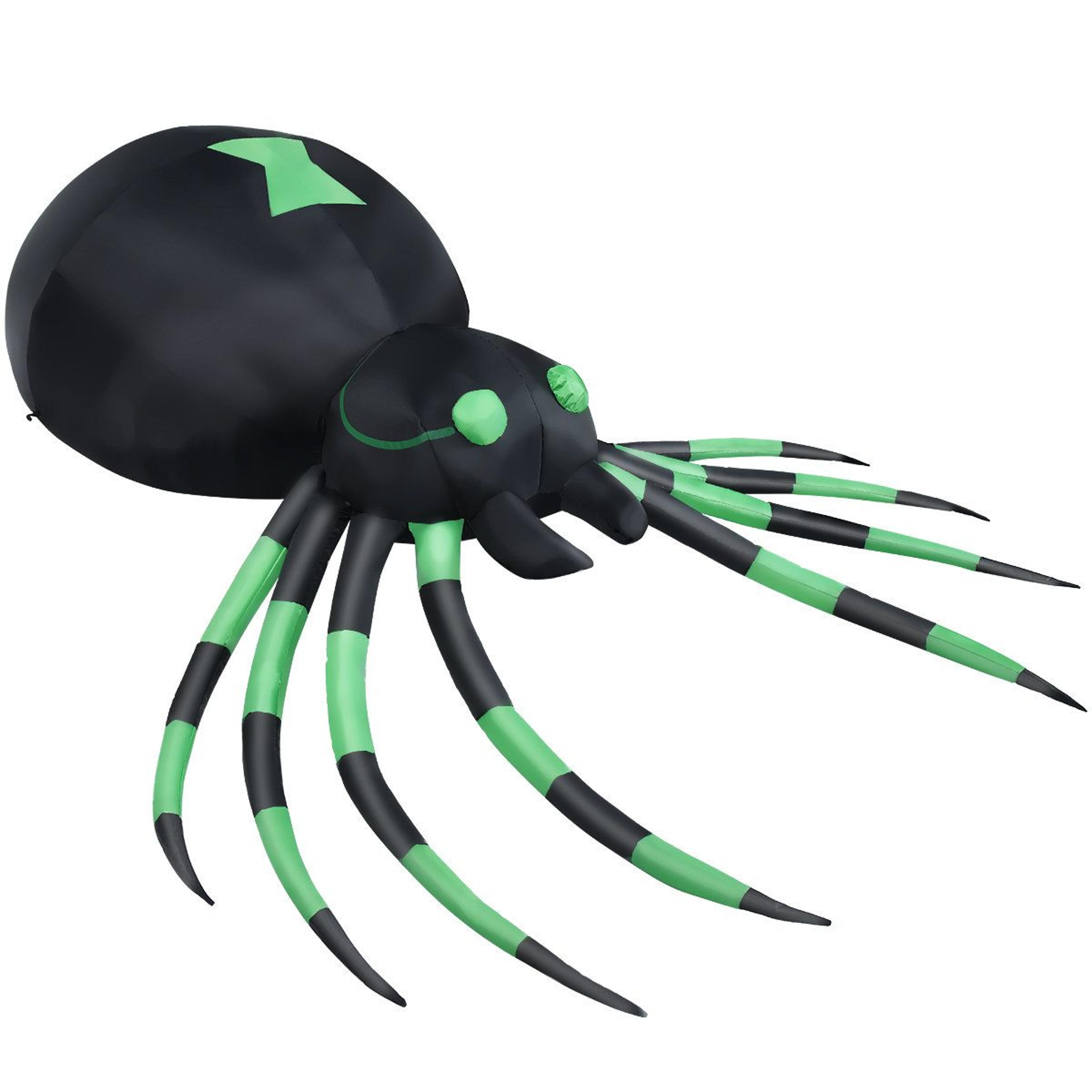 Halloween Inflatable Spider Decoration With LED Lights And Stakes 4