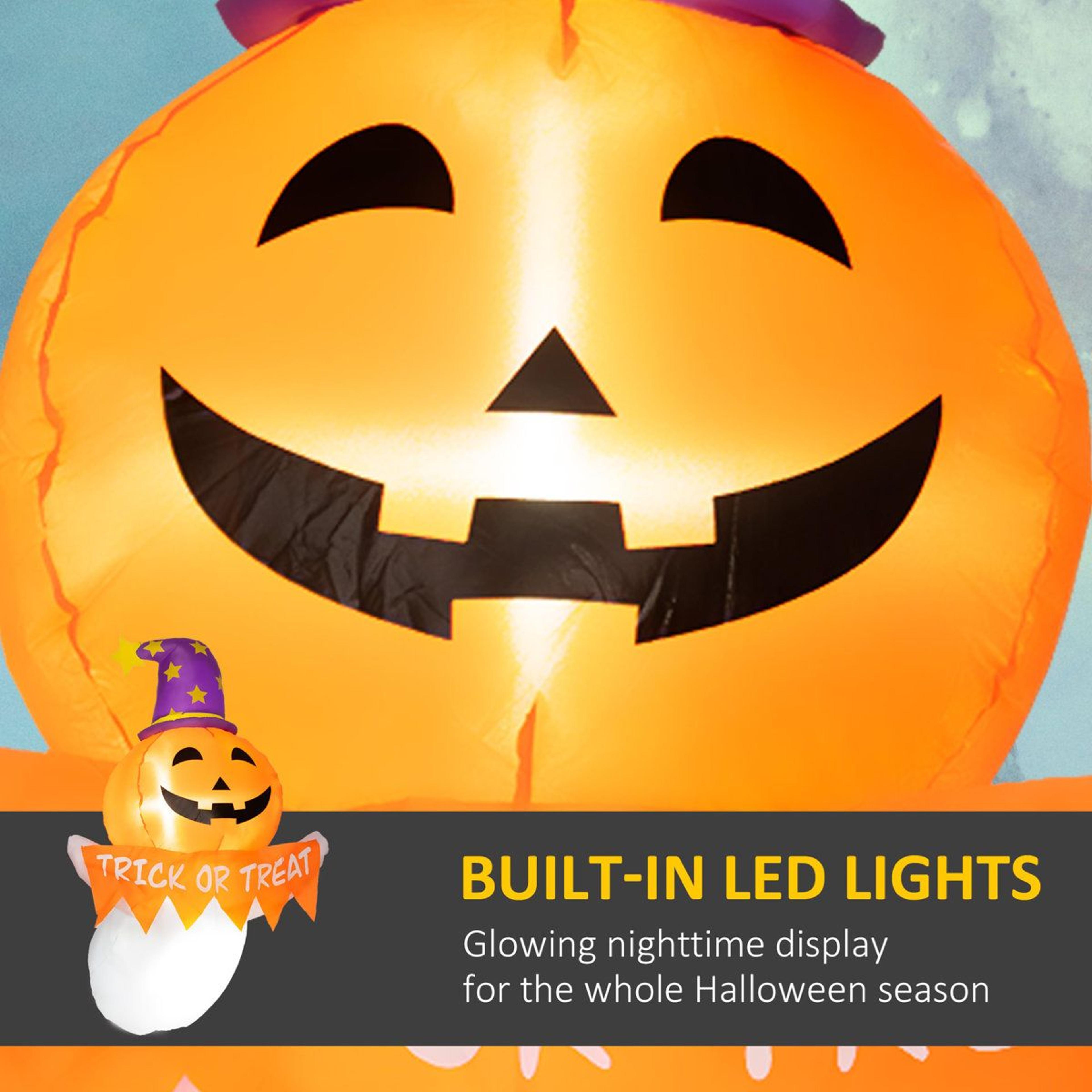 Halloween Inflatable Window Ghost Decoration With Orange Face 1