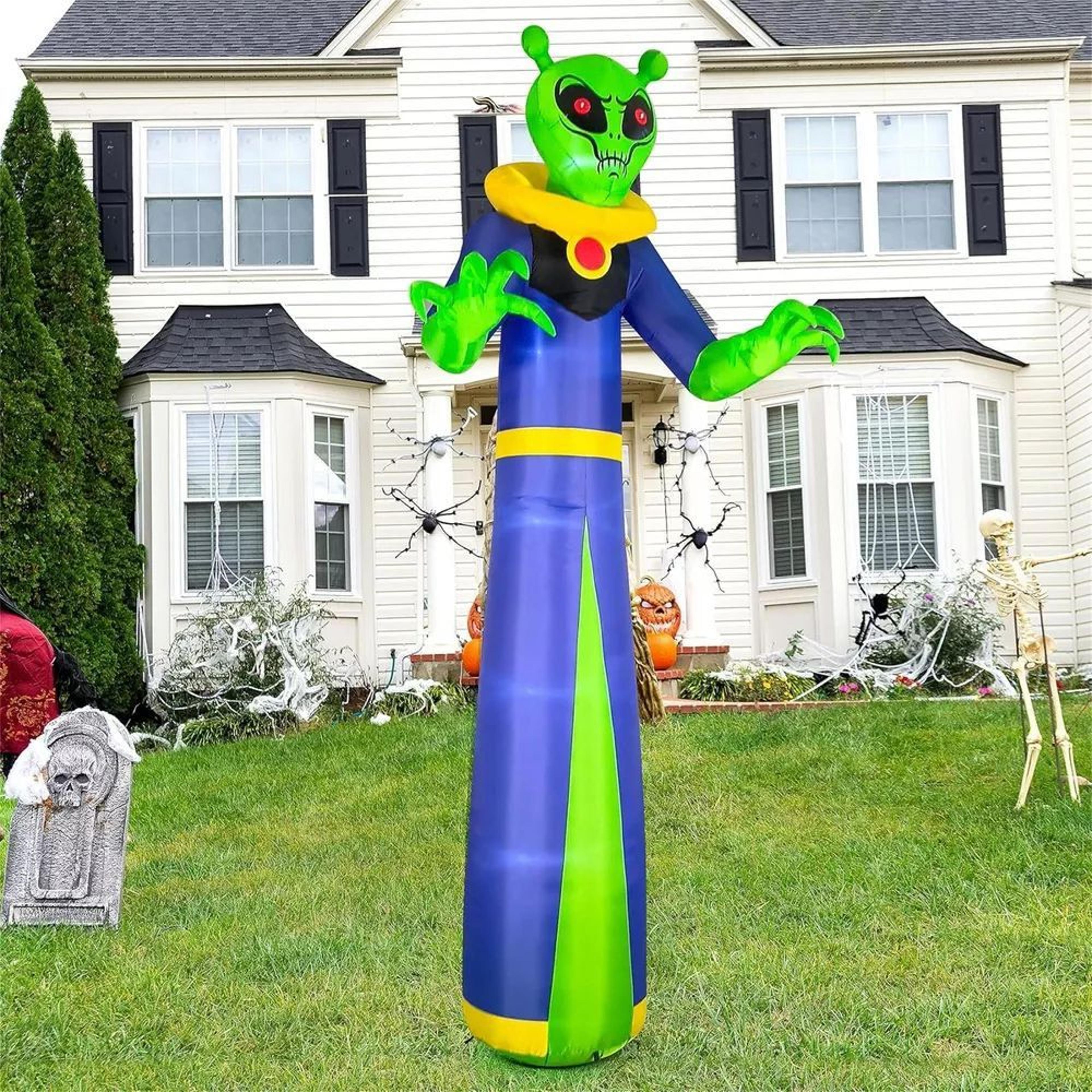 Halloween Inflatable Giant Alien Wizard Ghost With Red LED Eyes 3