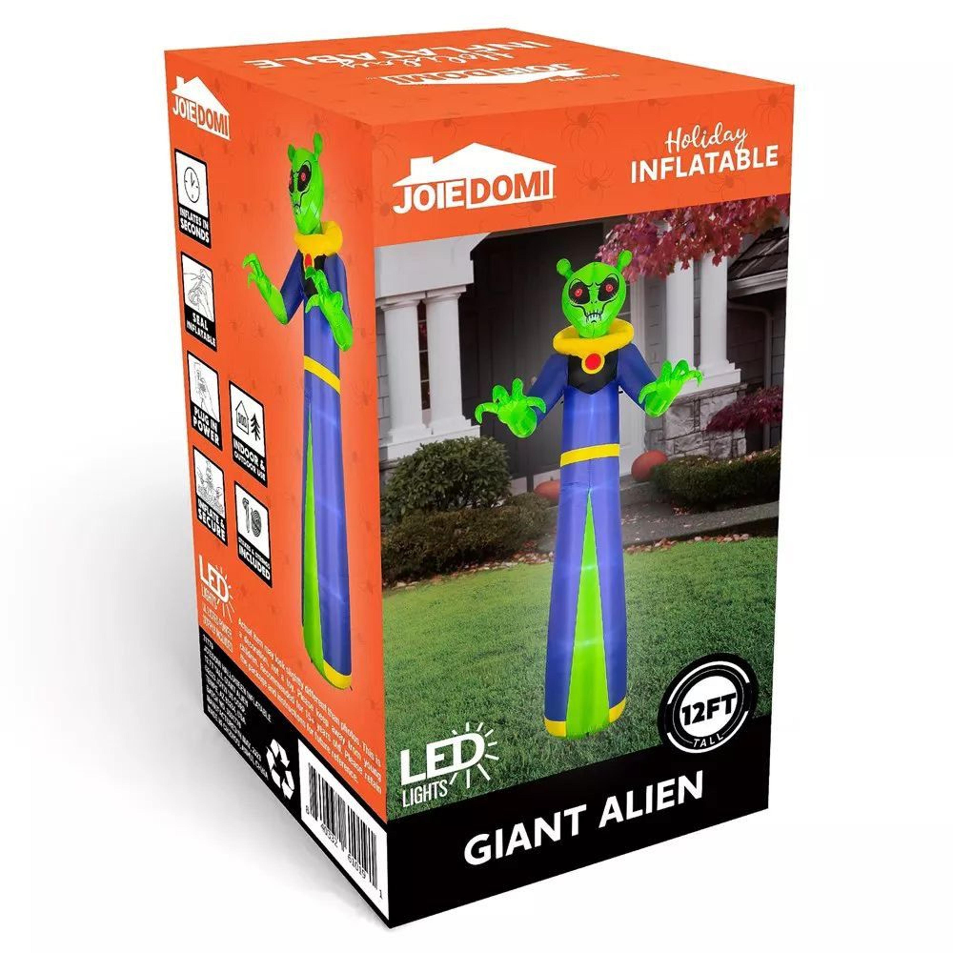 Halloween Inflatable Giant Alien Wizard Ghost With Red LED Eyes 2