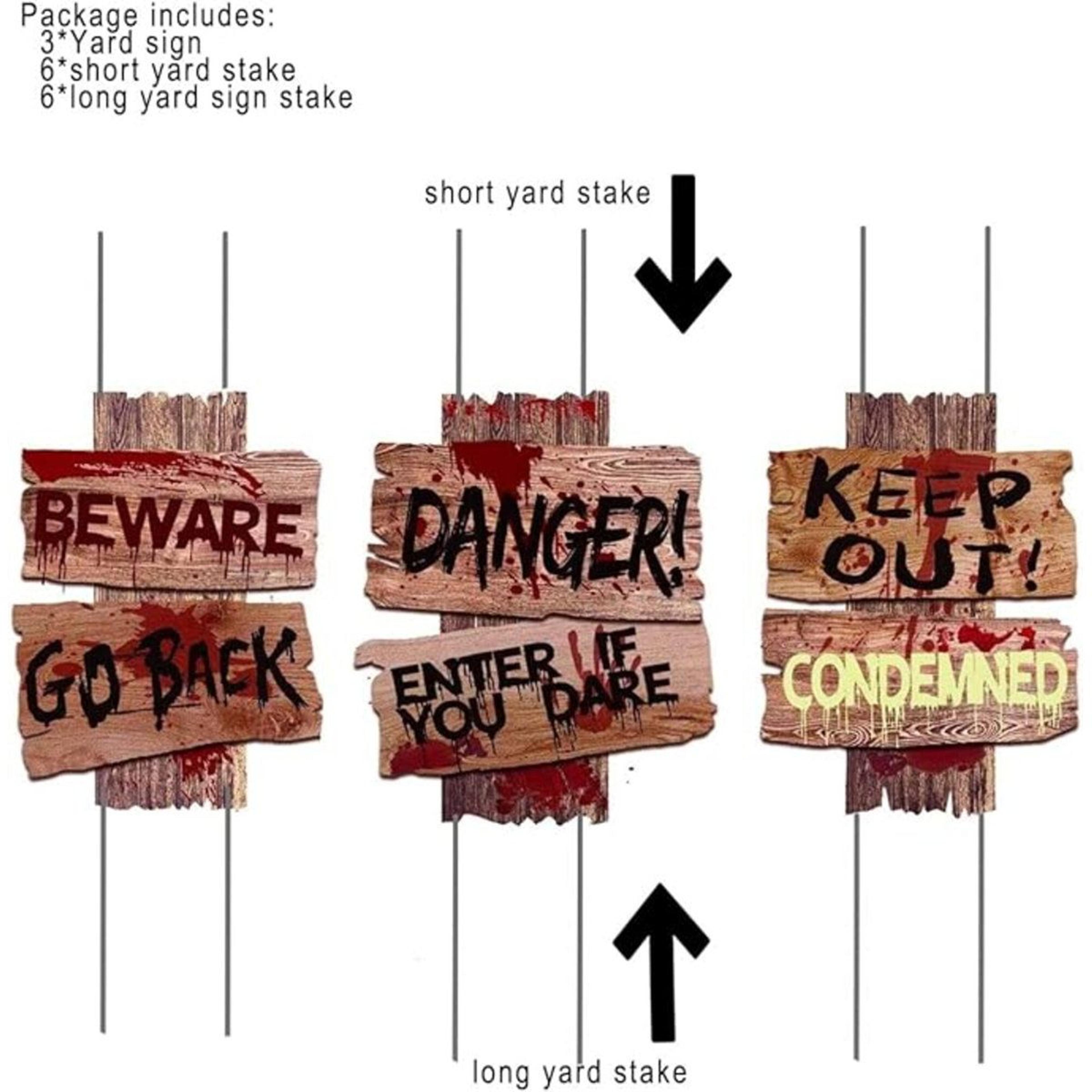 Halloween Zombie Vampire Yard Signs With Stakes 1