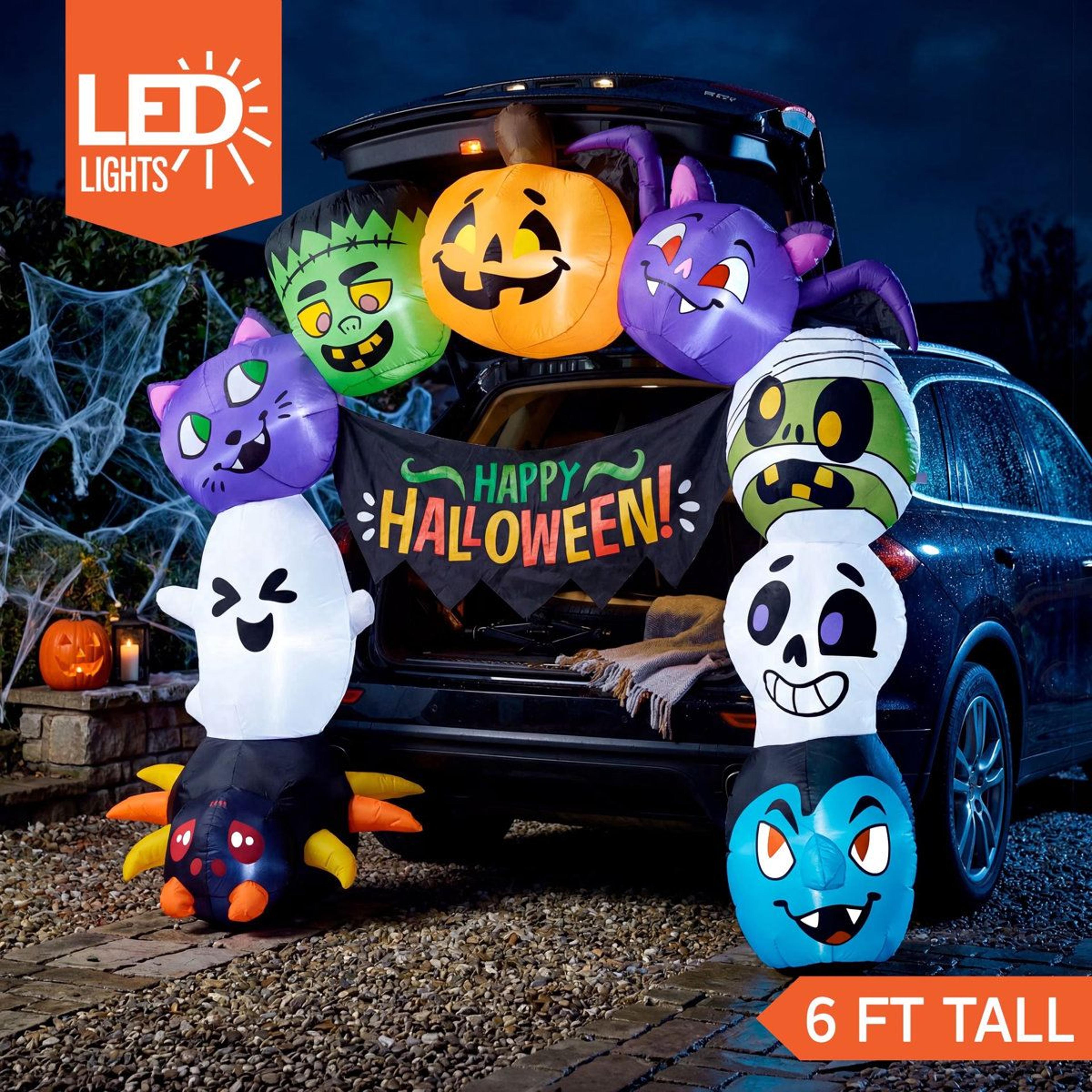 Tall Inflatable Trunk Or Treat Archway Decoration With Lights 1