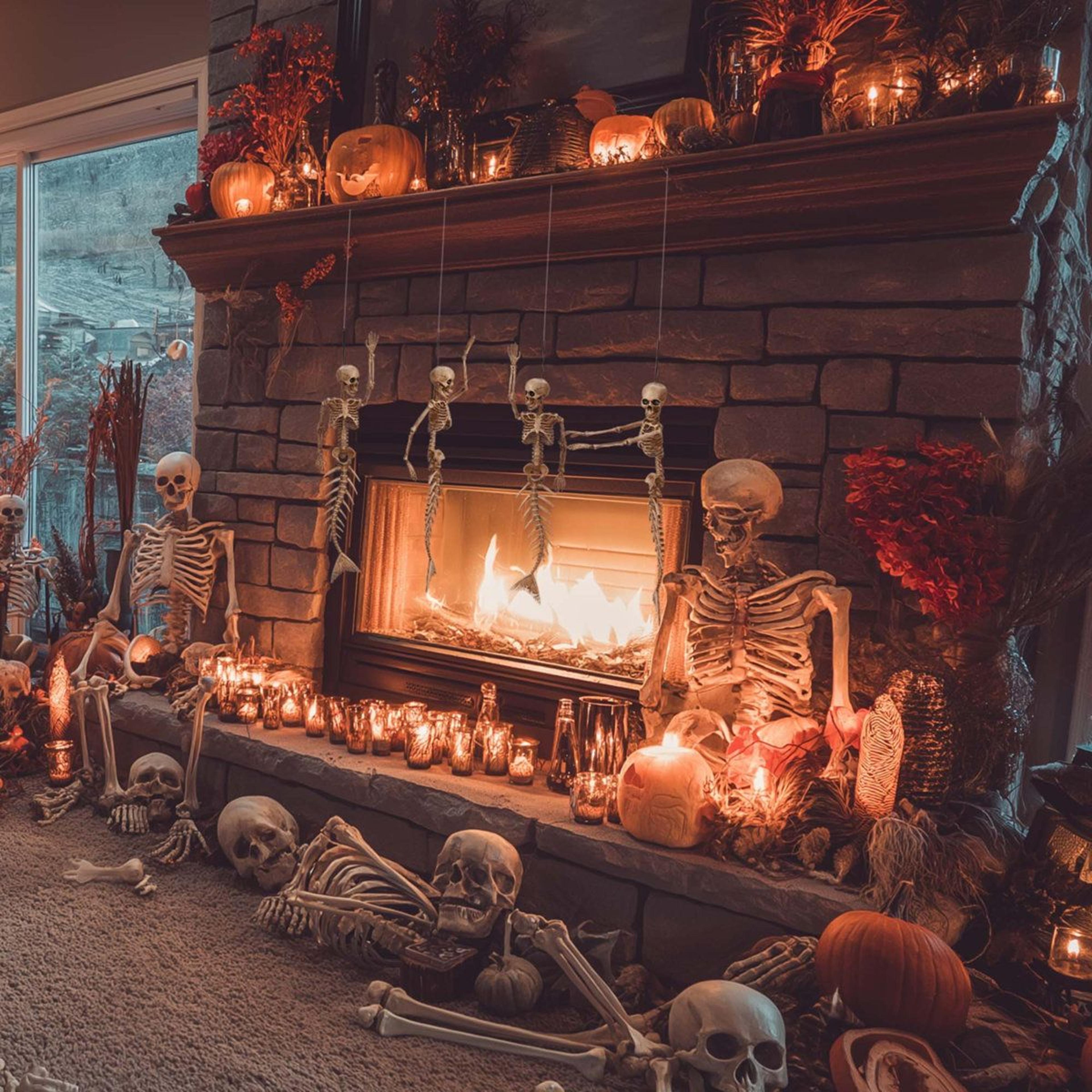 Mermaid Skeleton Halloween Decorations With Movable Joints 1