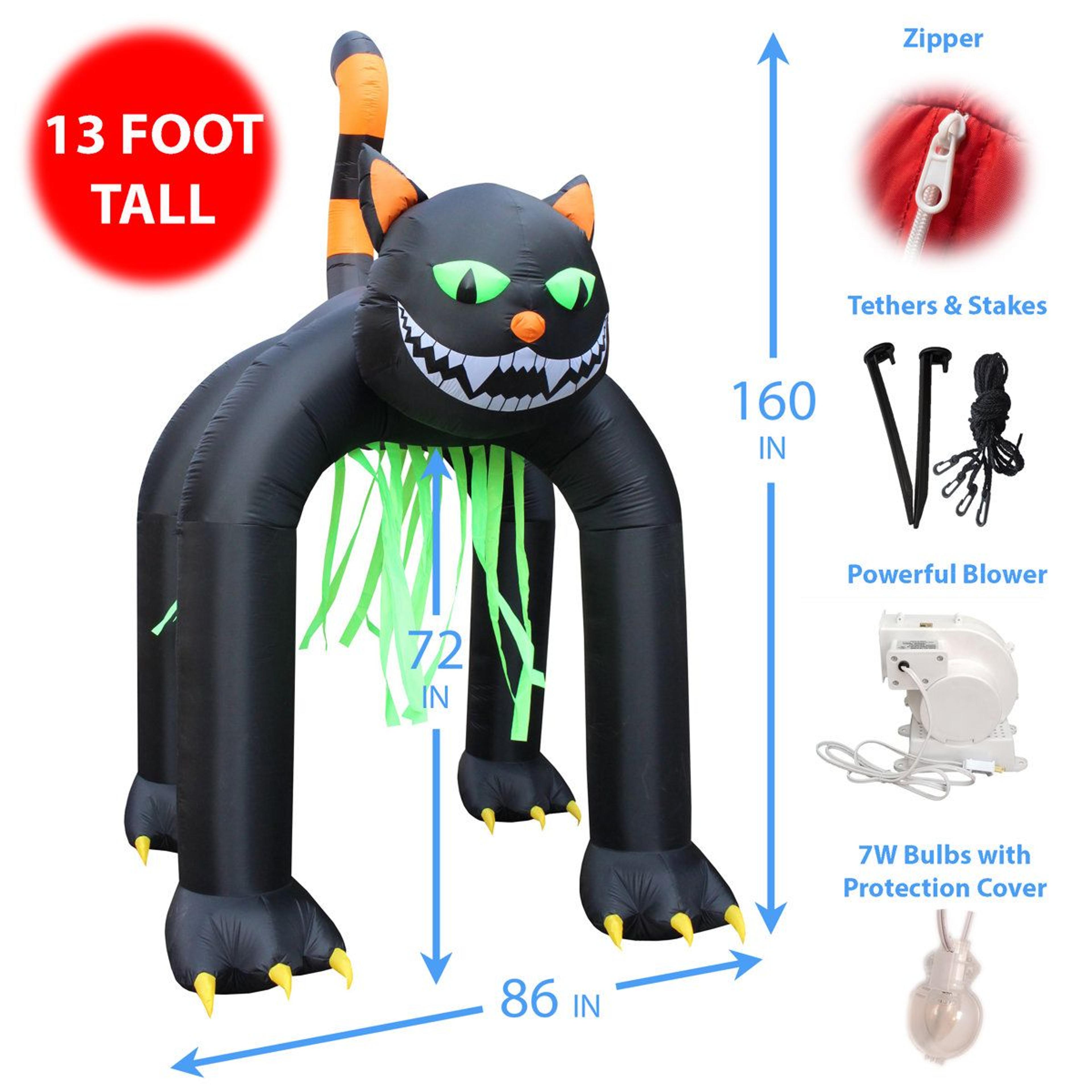 Giant Black Cat Halloween Inflatable Archway With Lights For Indoor And Outdoor Decor 1