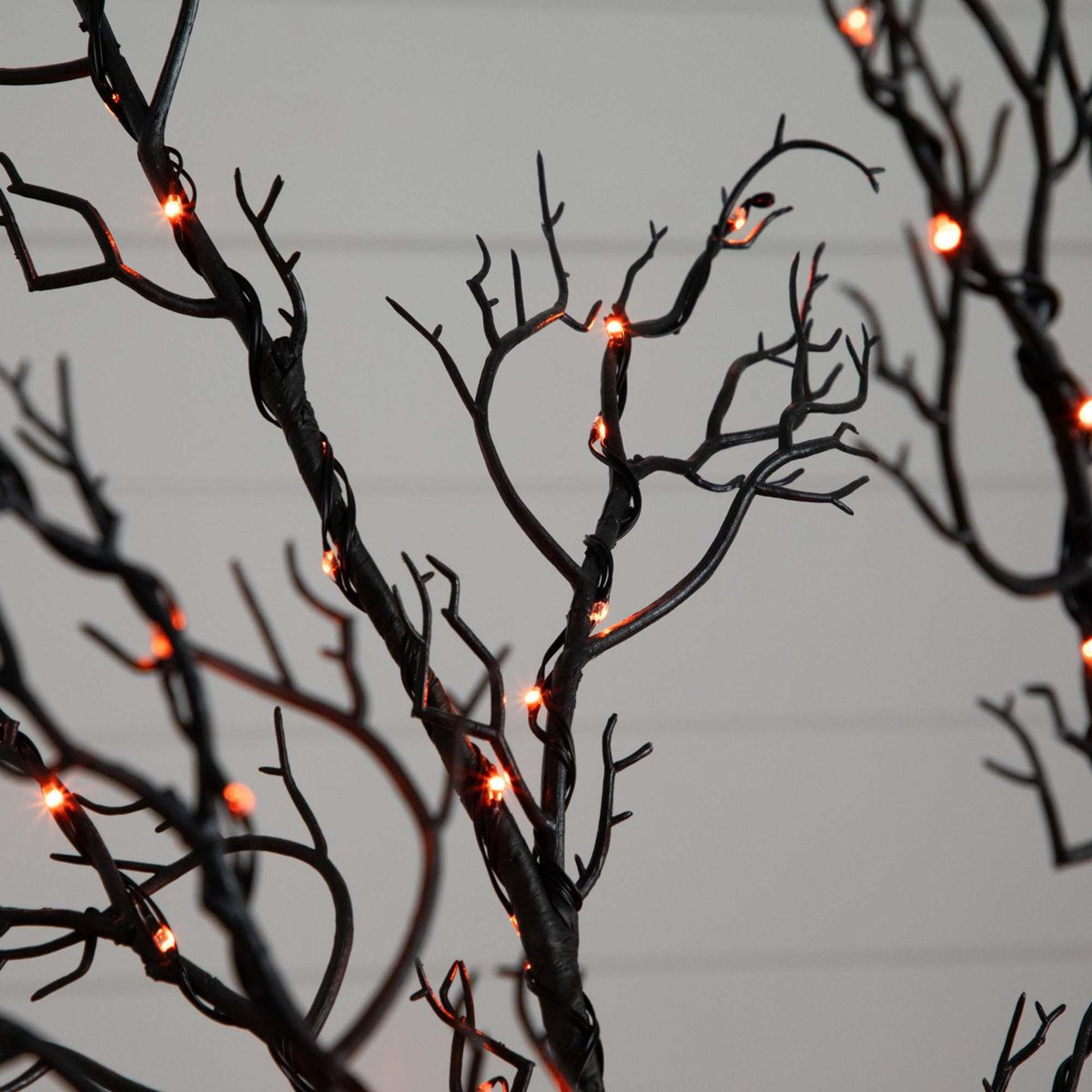 Pre Lit Halloween Artificial Twig Tree With Orange And Purple LED Lights 2