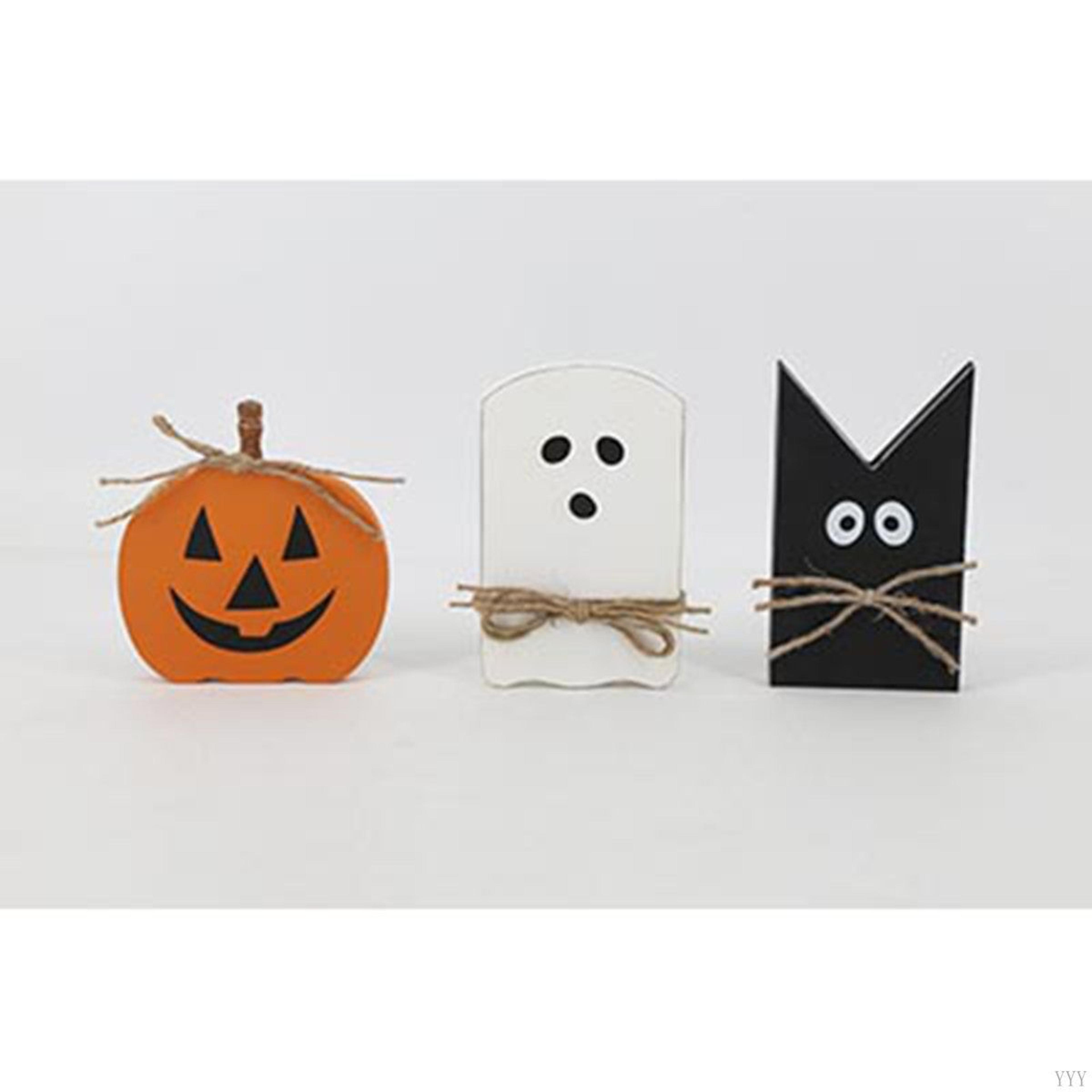 Halloween Table Decorations In Black Orange And White MDF 1