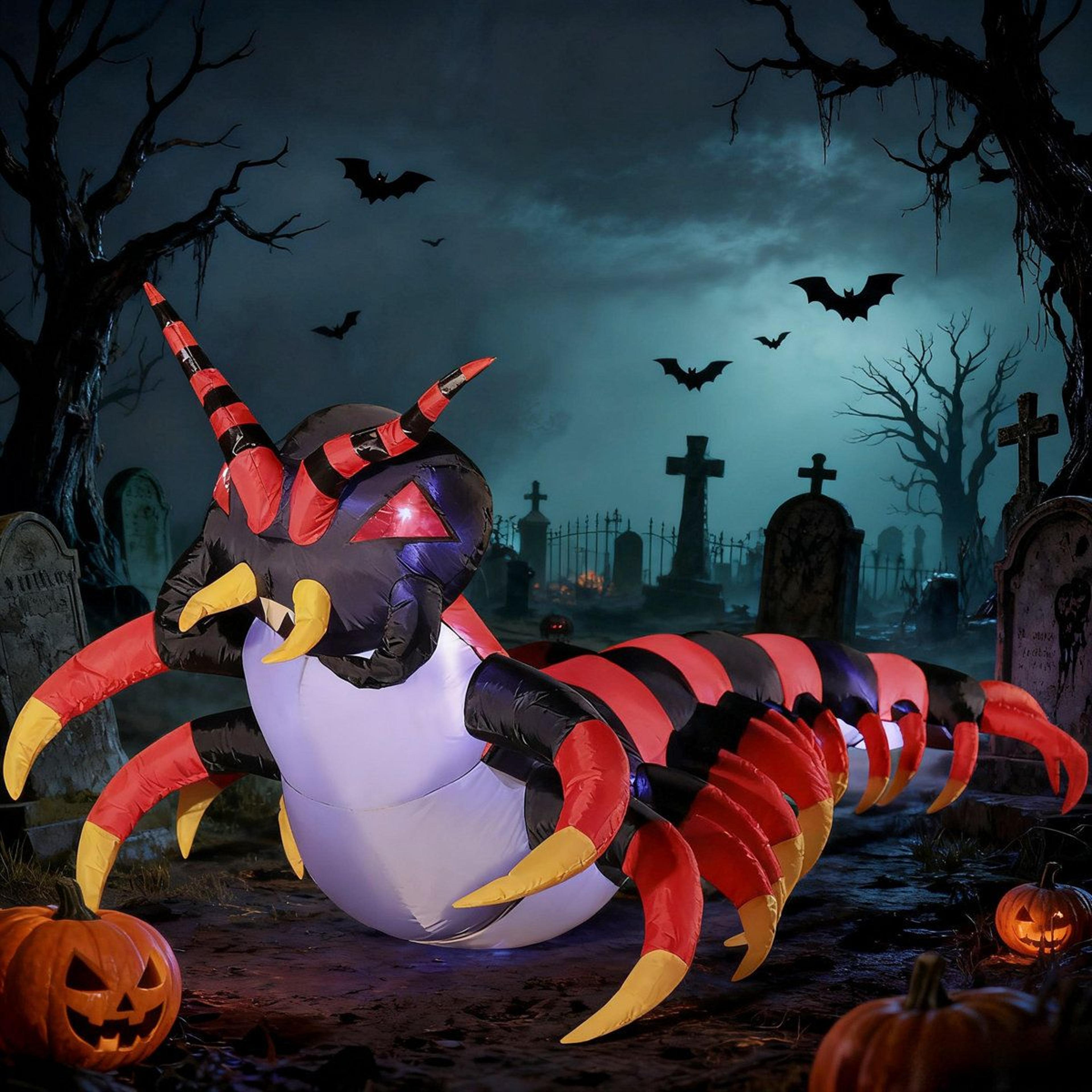 Halloween Inflatable Centipede Decoration With LED Lights For Outdoor Yard Decor 5