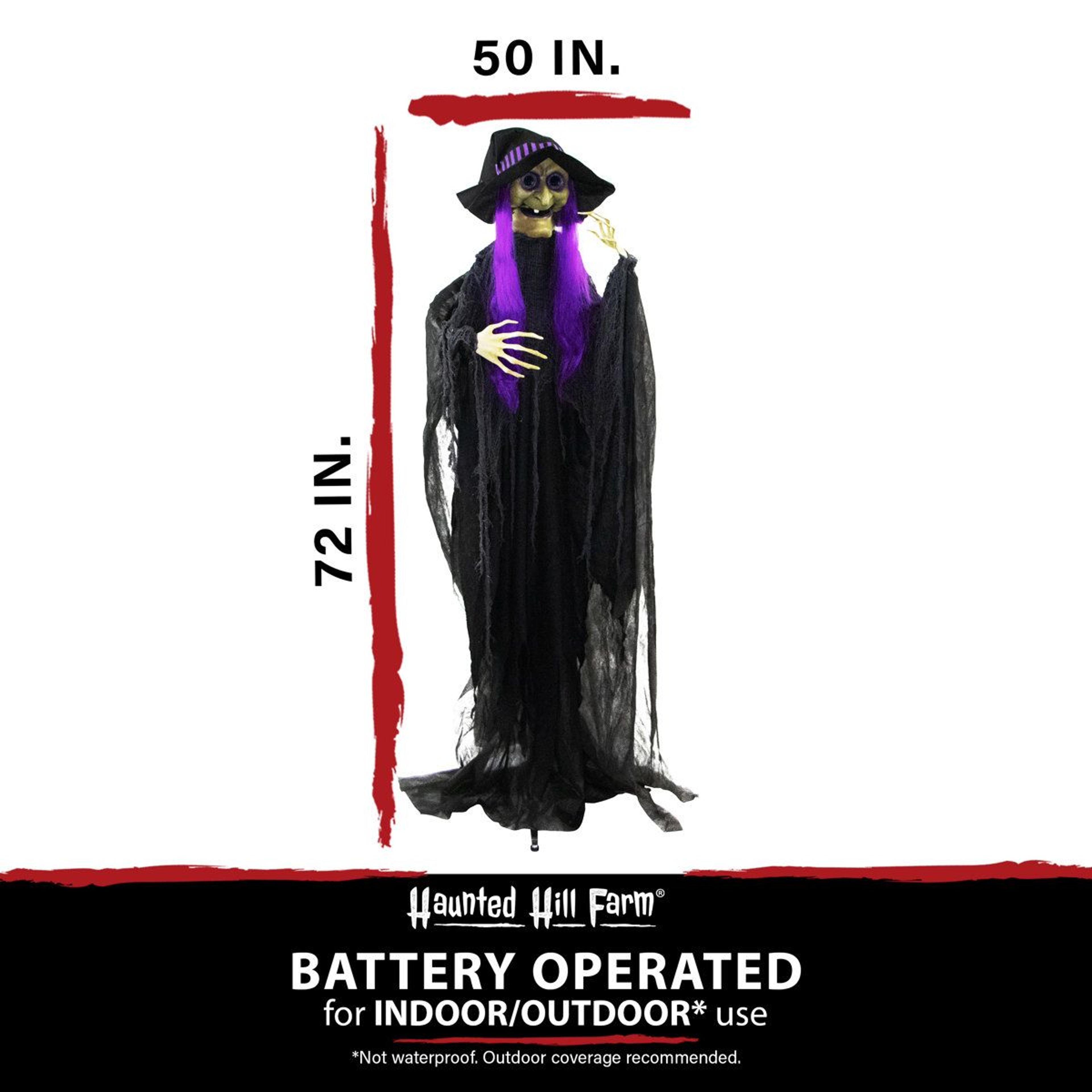Talking Witch Halloween Animatronic With Touch Activated Lights And Sound 3