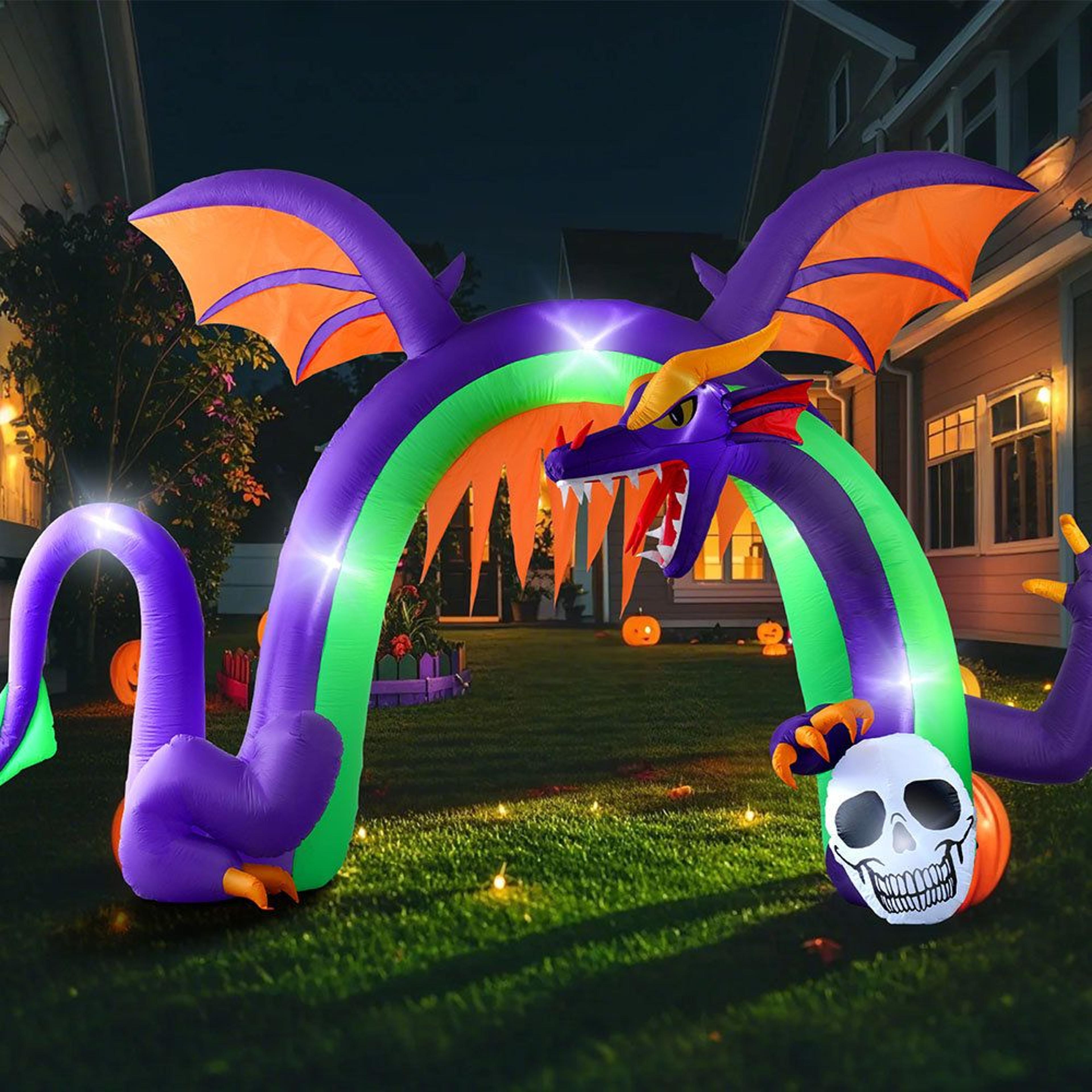 dragon archway halloween inflatable outdoor decoration with led lights