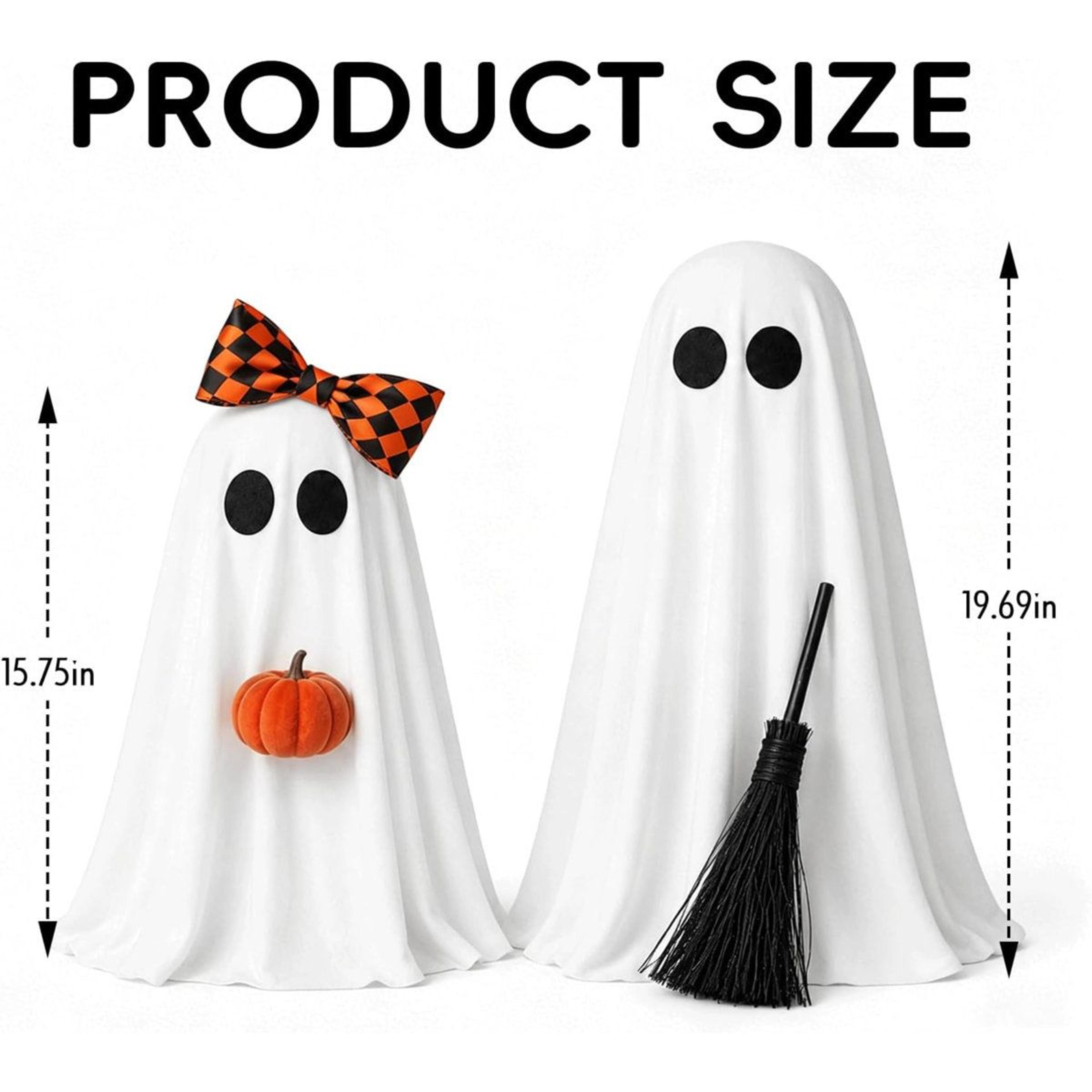 Lighted Ghost Halloween Decorations With Warm White LED Lights 4