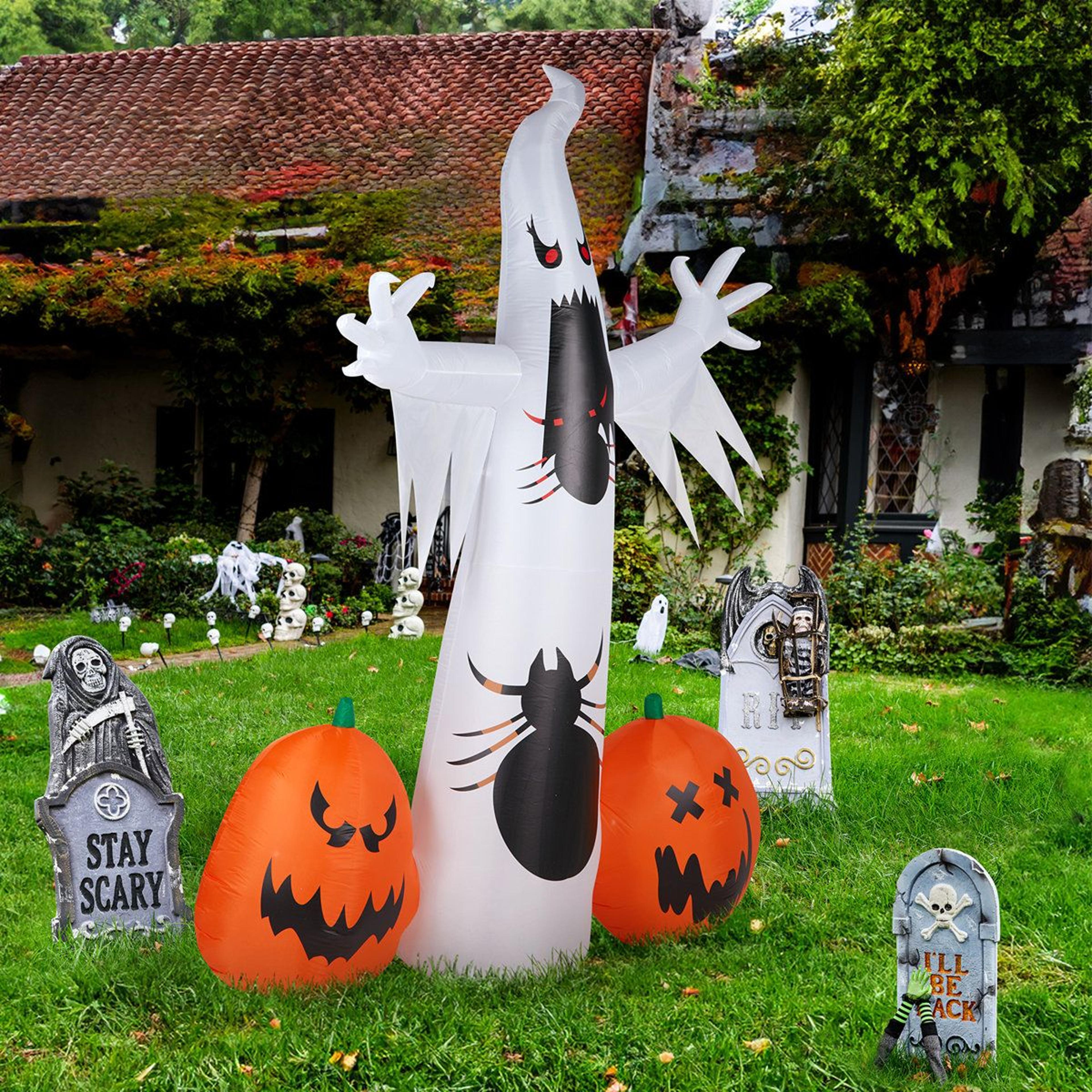 Pumpkin Spider Ghost Inflatable Halloween Outdoor Decoration With LED Lights 4