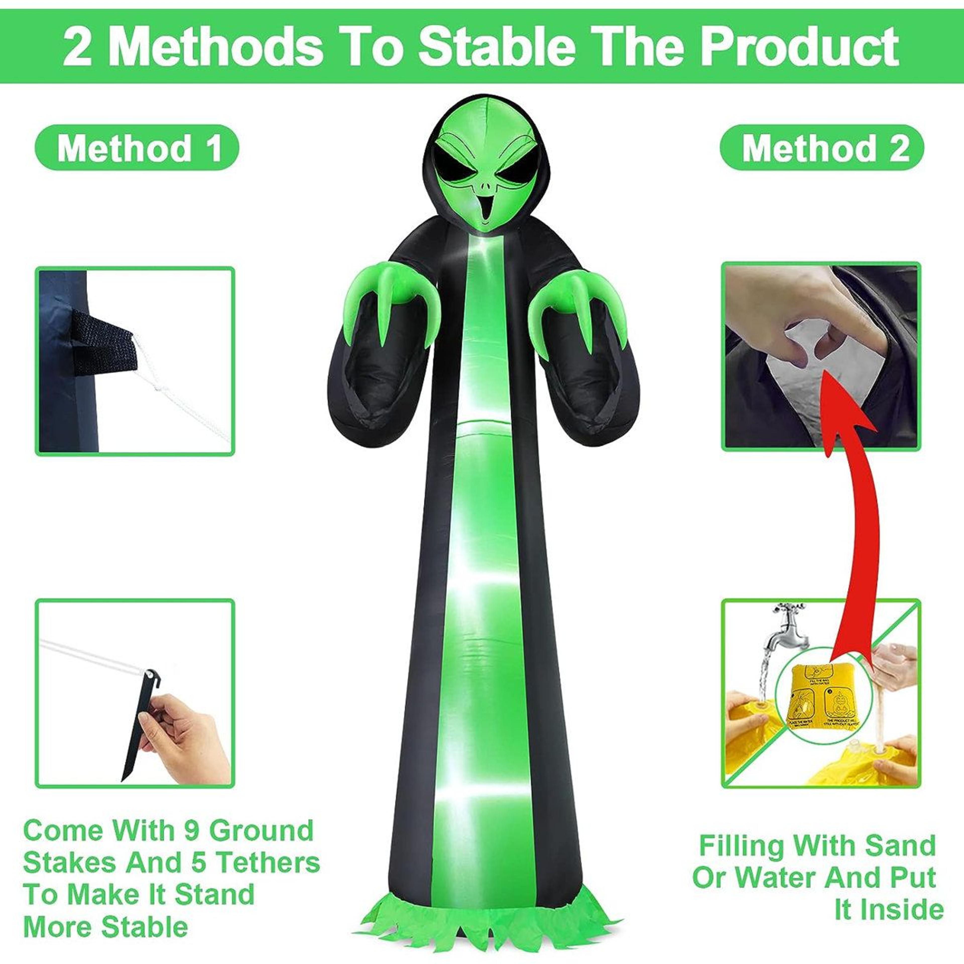 Halloween Inflatable Outdoor Decoration With LED Lights And Stakes 2