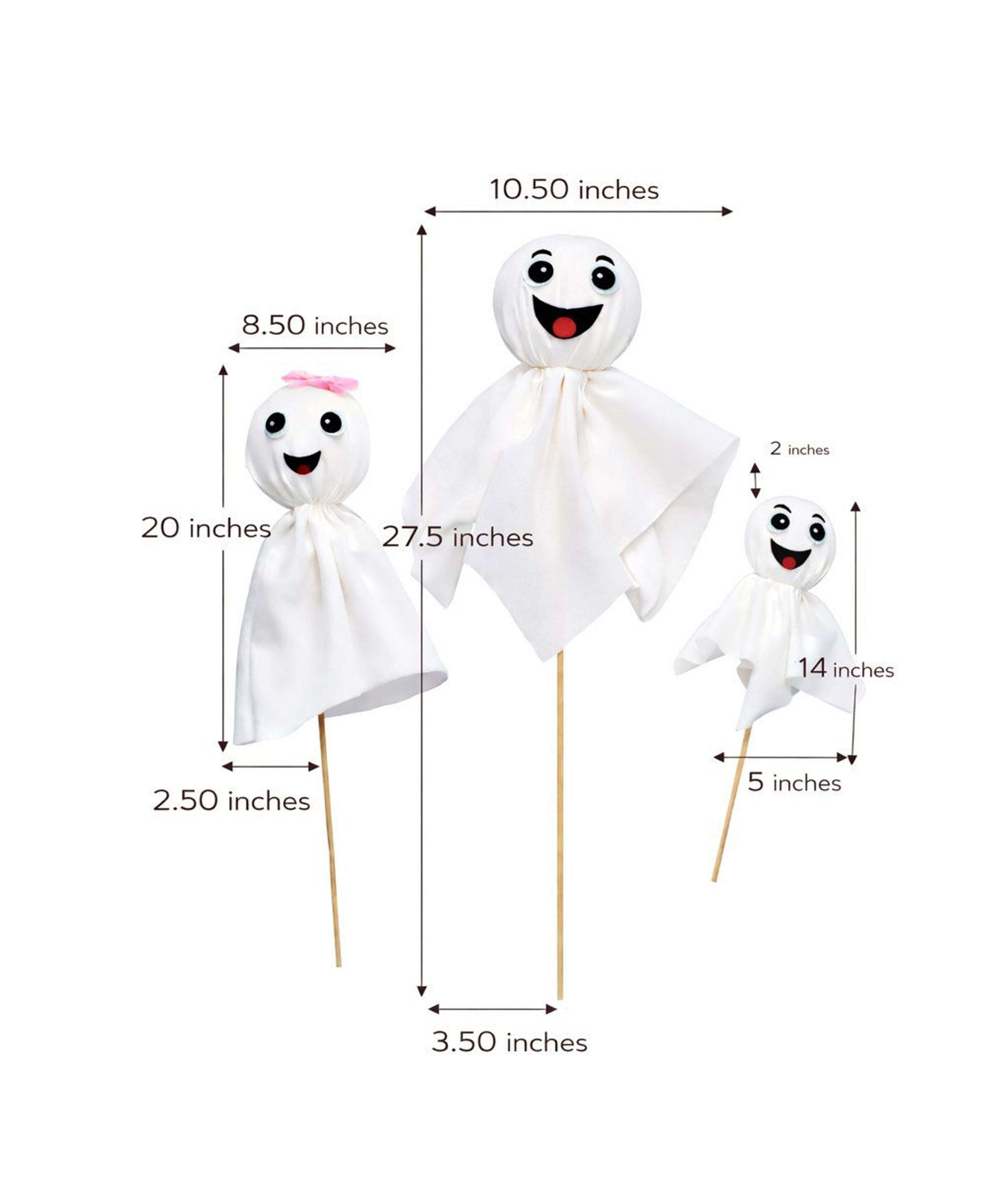 Halloween Ghost Garden Stakes In Assorted Heights 1