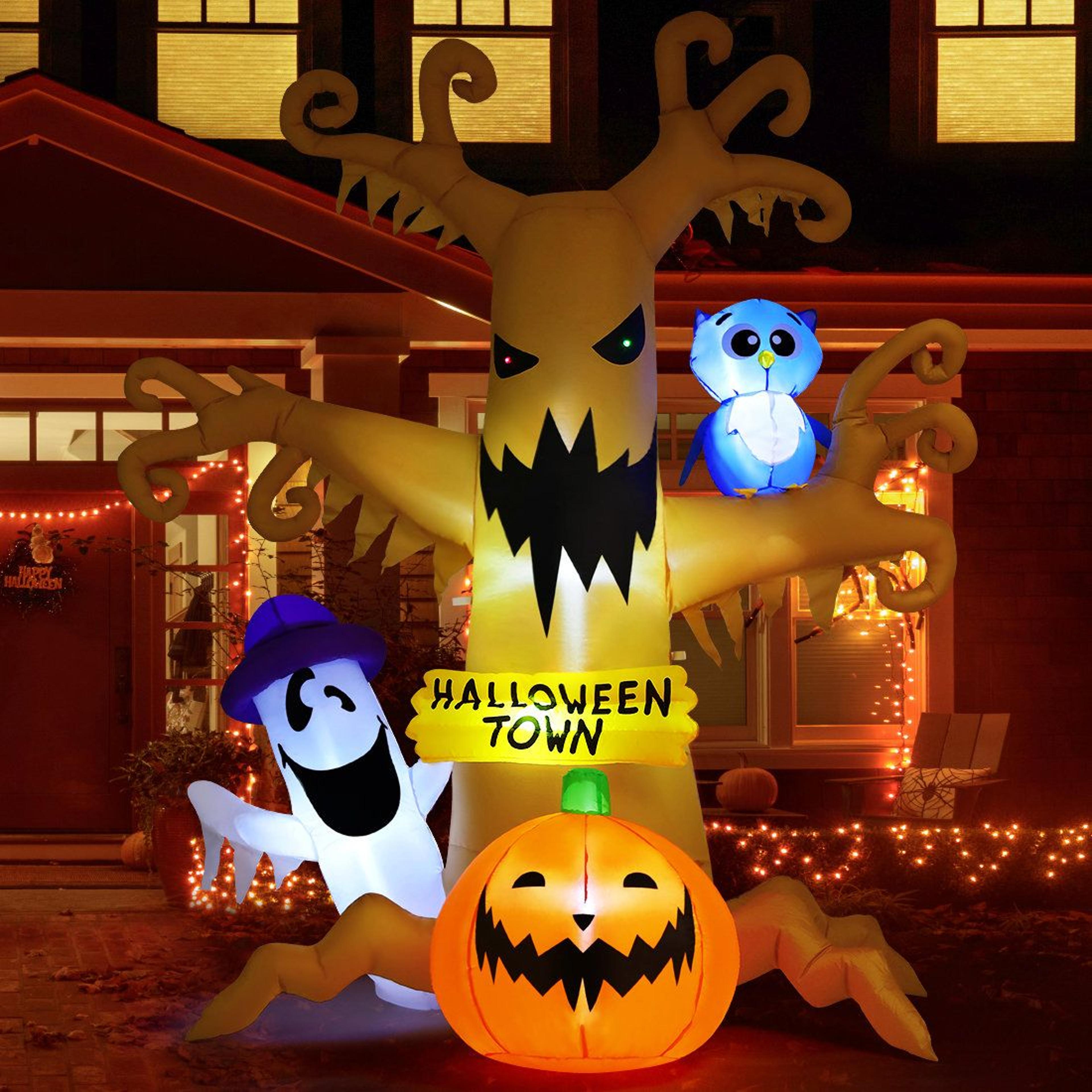 LED Halloween Inflatable Haunted Tree With Ghost Pumpkin  Owl 2