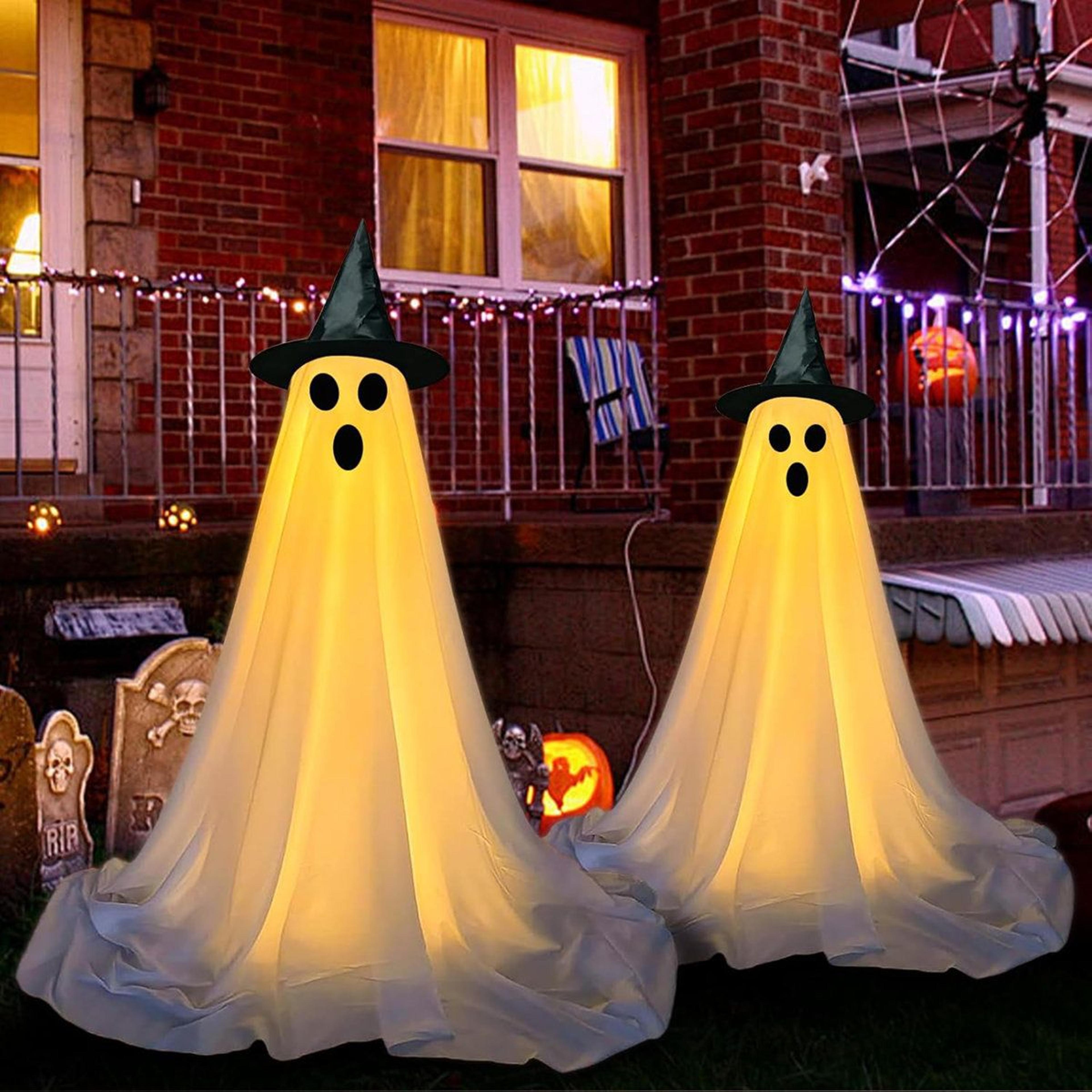 halloween outdoor light up ghost decorations with remote and led lights