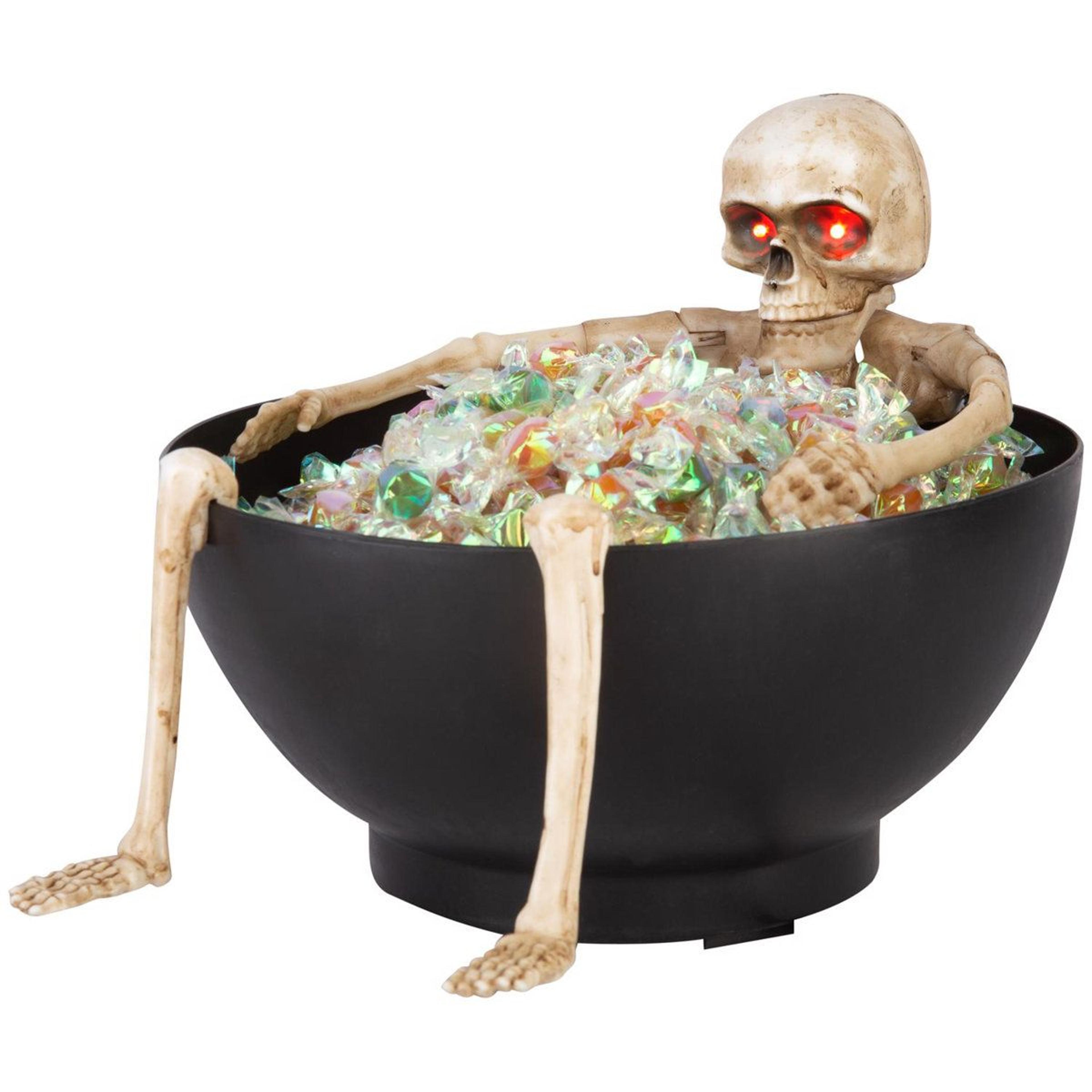 led skeleton candy bowl halloween decoration battery powered indoor decor