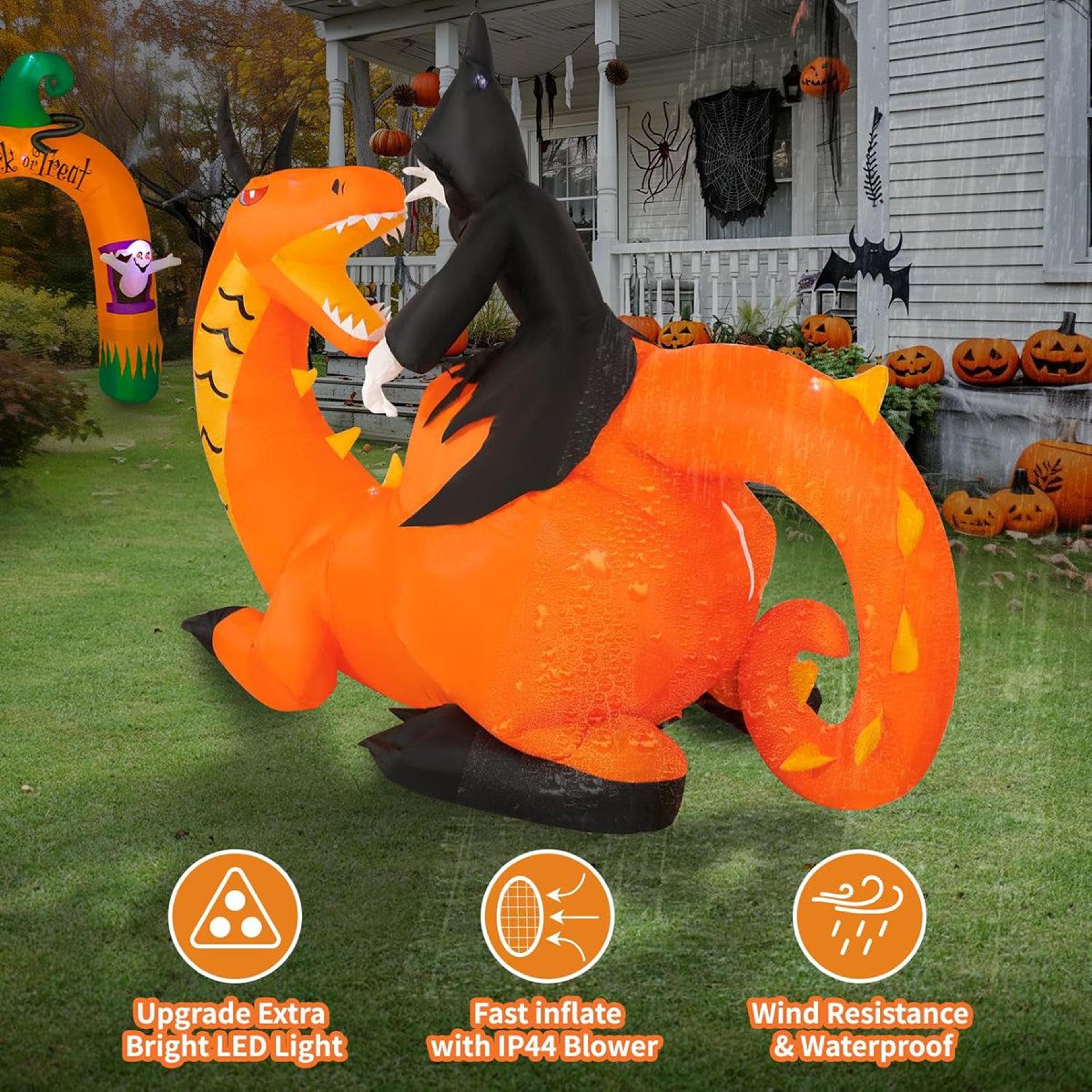 Inflatable Halloween Outdoor Decoration With LED Lights And Stakes 2