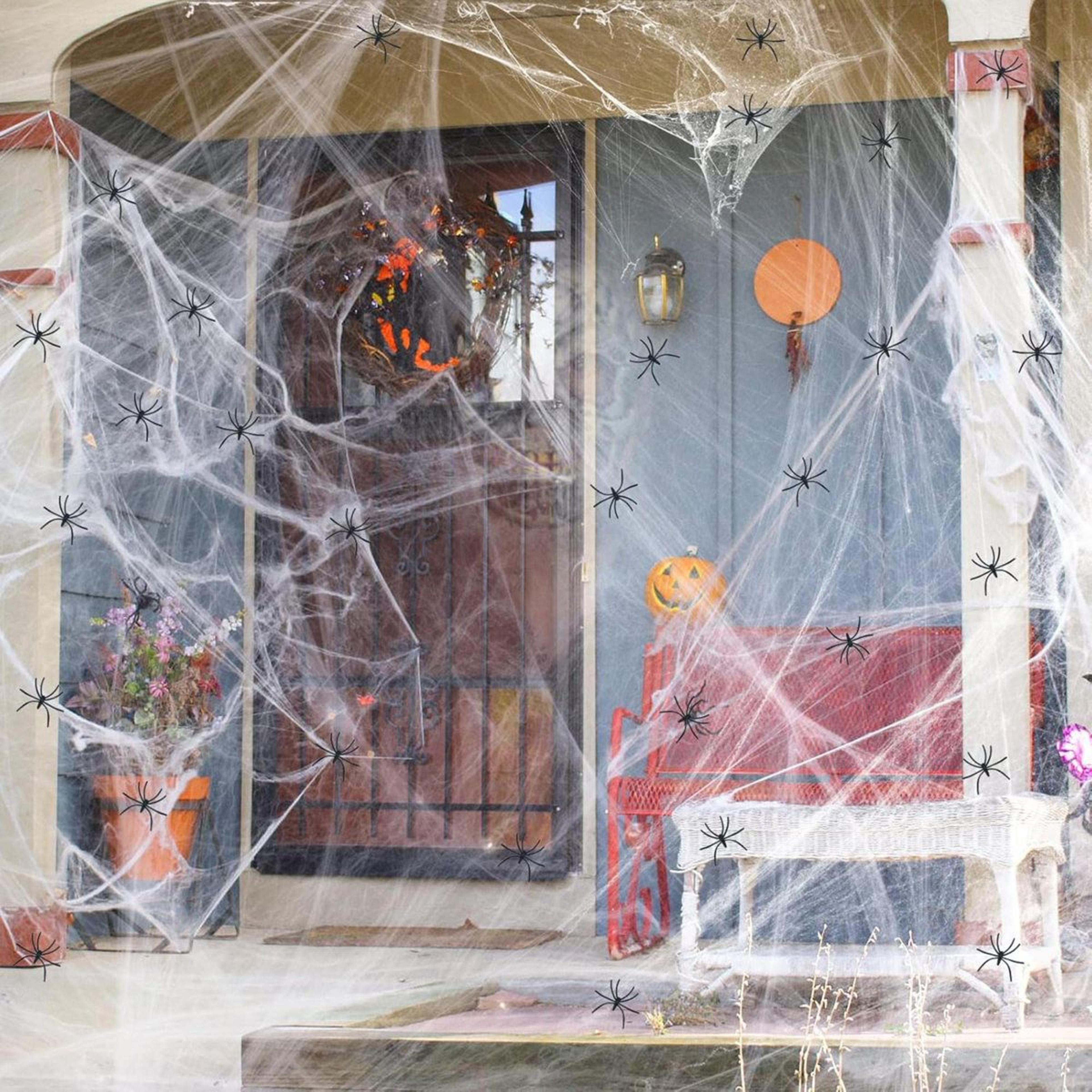 Halloween Spider Web Decorations With Fake Spiders For Indoor And Outdoor Decor 6