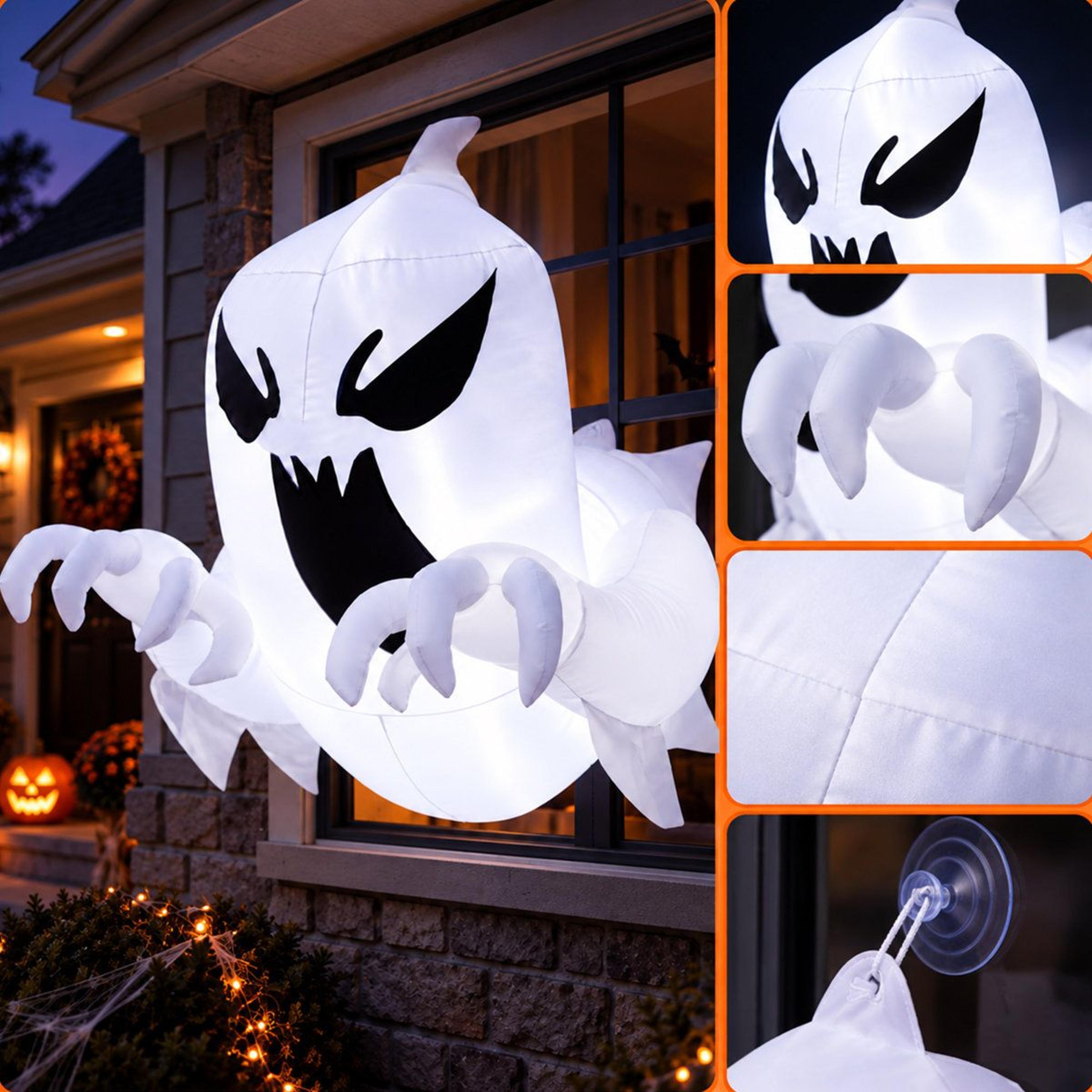 Lighted Flying Ghost Halloween Inflatable Window Decoration 1