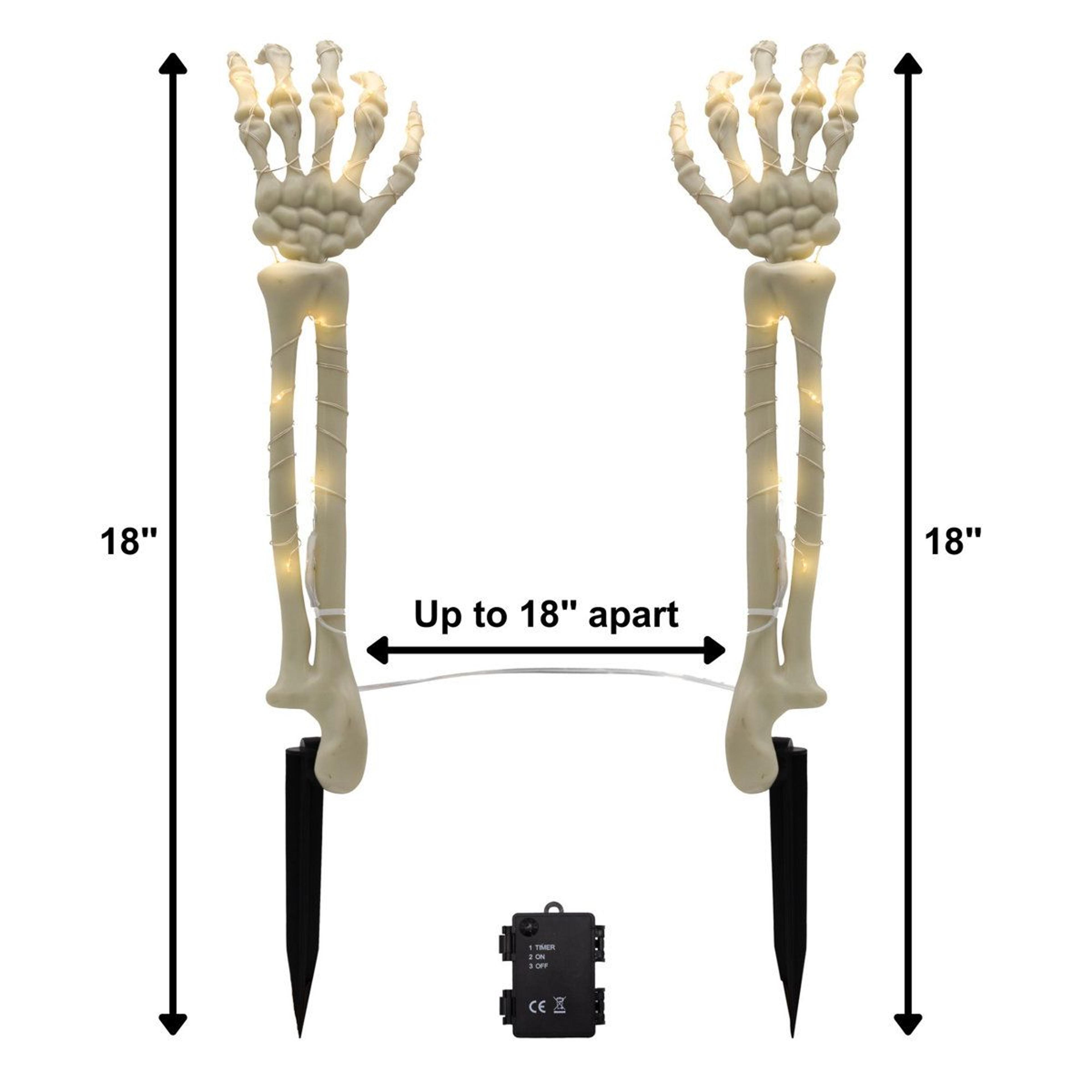 Battery Operated Lighted Skeleton Arms Halloween LED String Lights 2