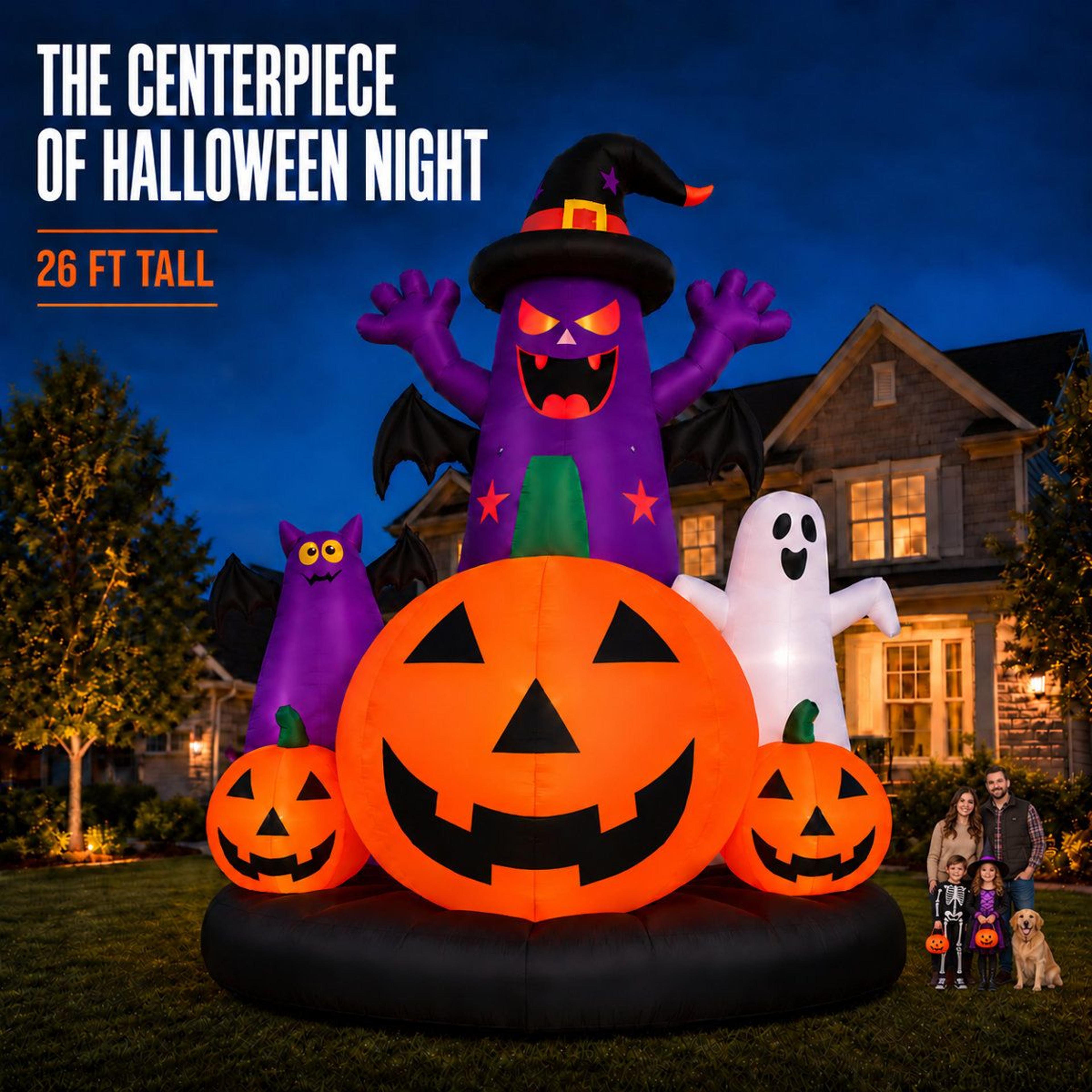 Giant Halloween Inflatable Yard Decoration With Ghosts And Pumpkins 5