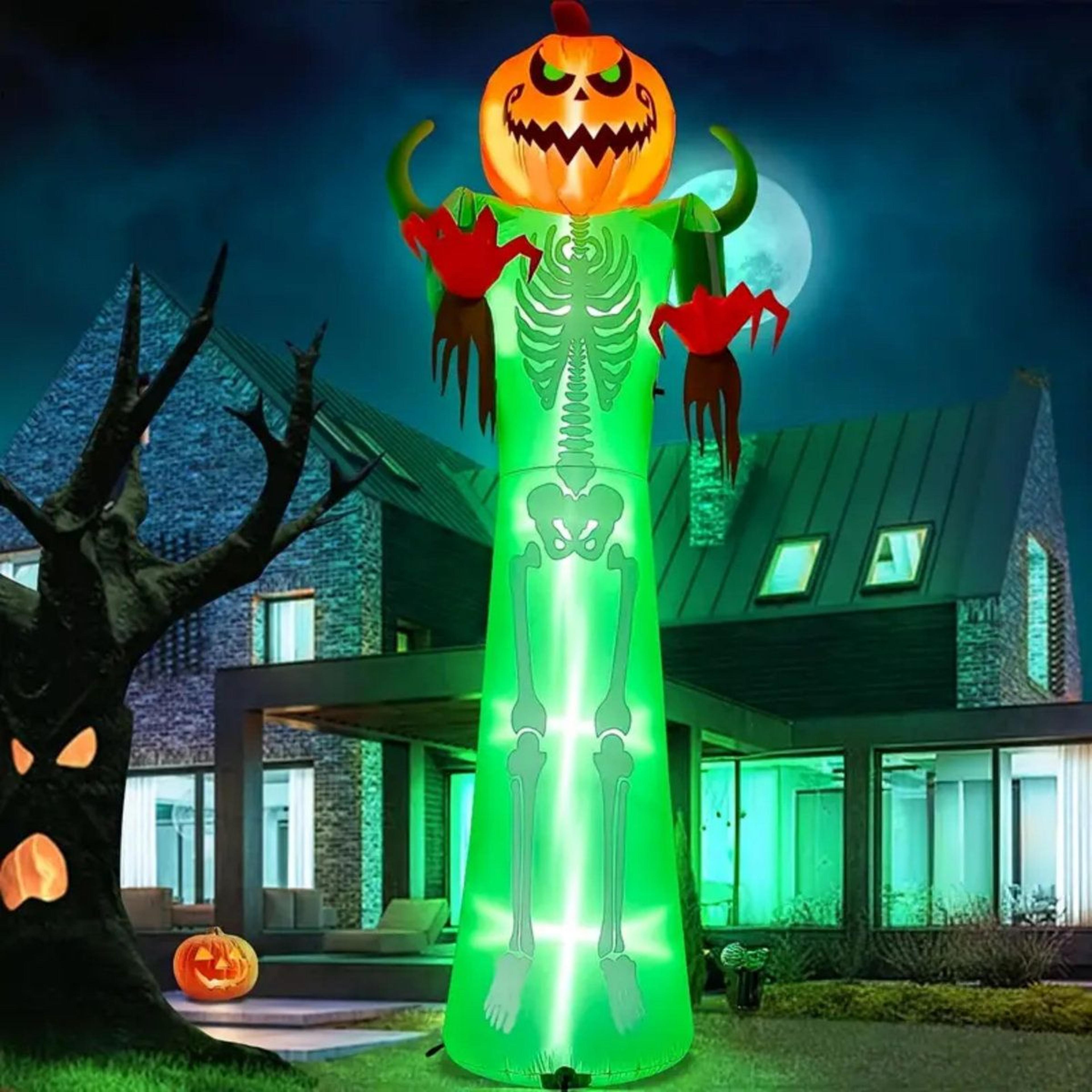 halloween pumpkin inflatable with led light for outdoor decorations