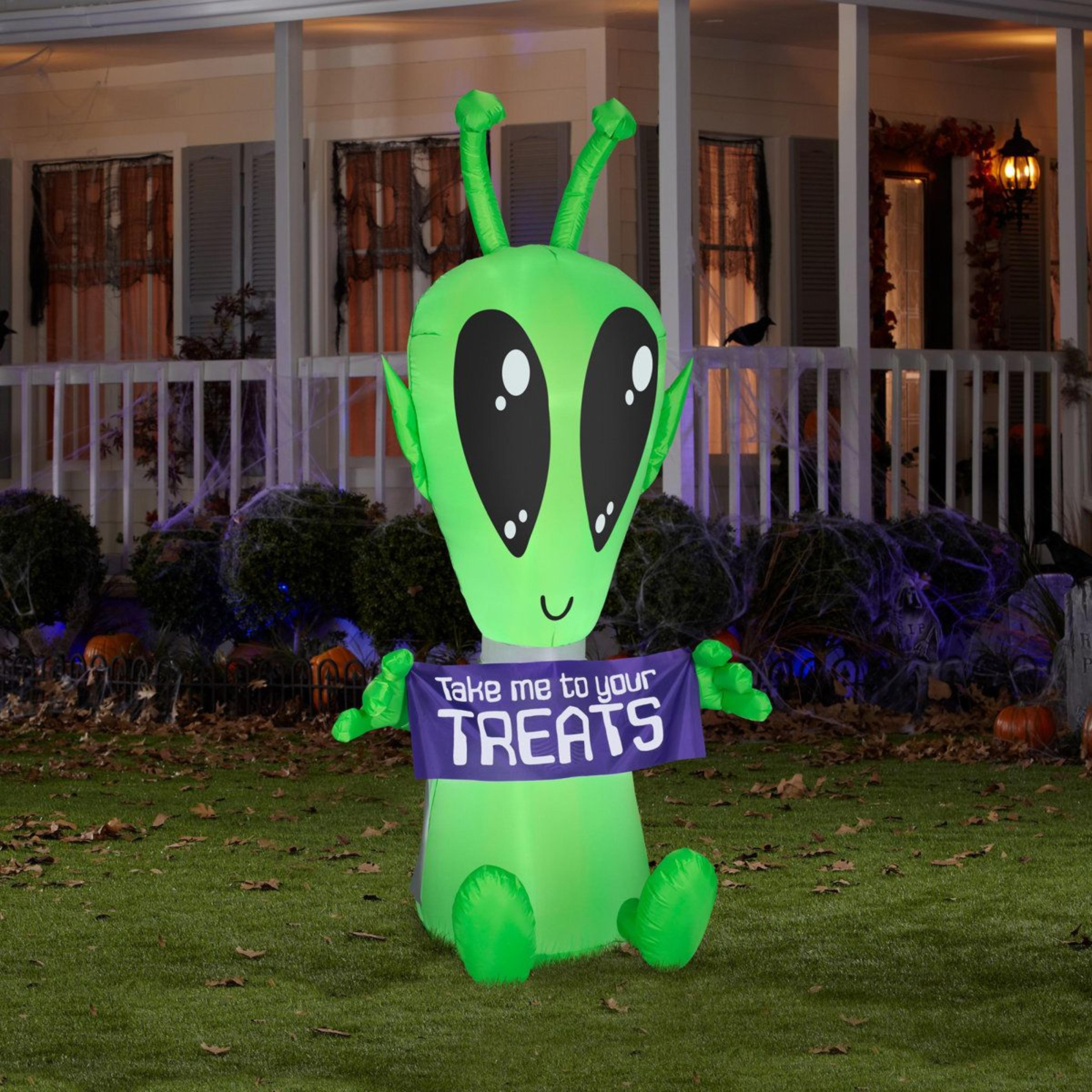 Inflatable Halloween Alien With LED Lights And Sign 2