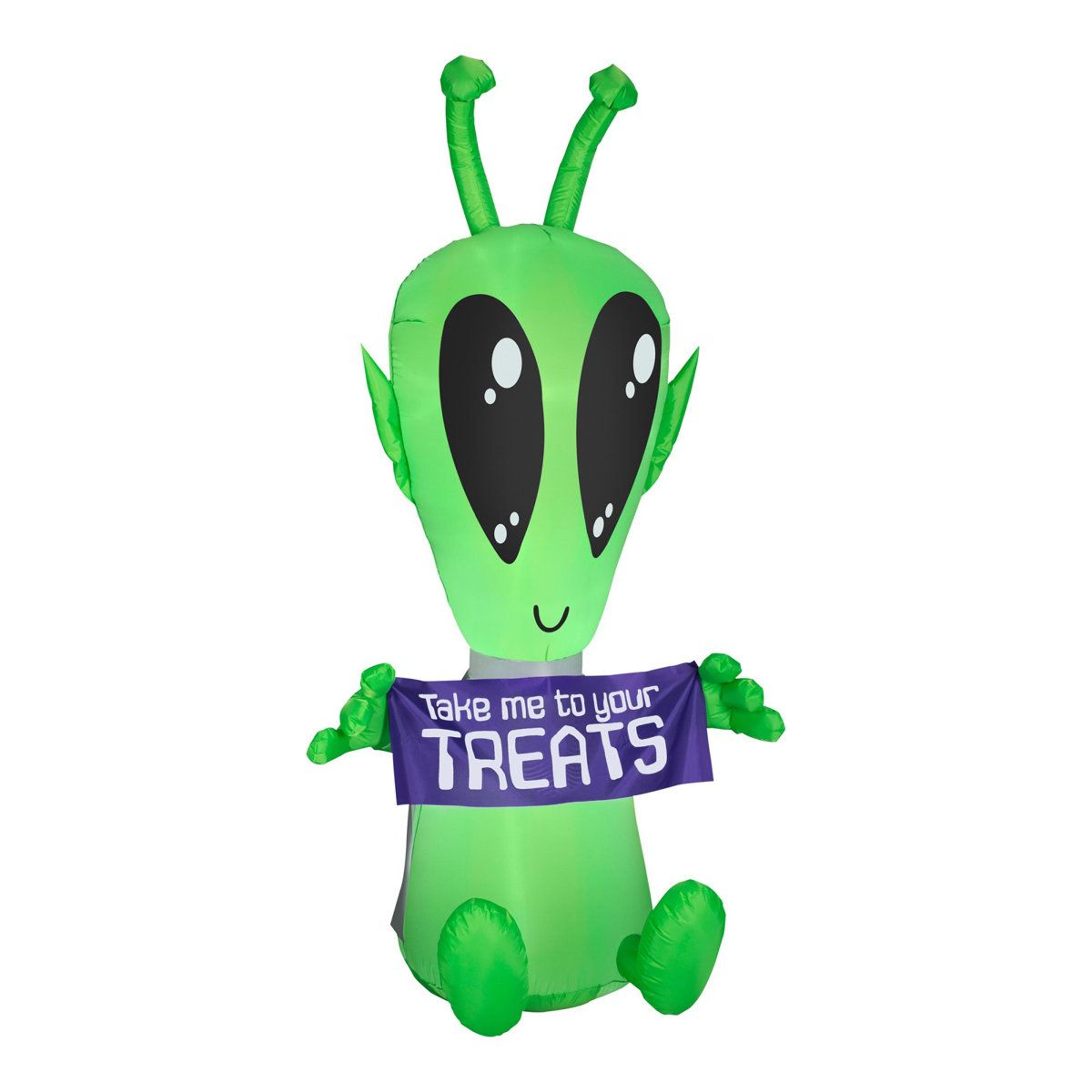 inflatable halloween alien with led lights and sign